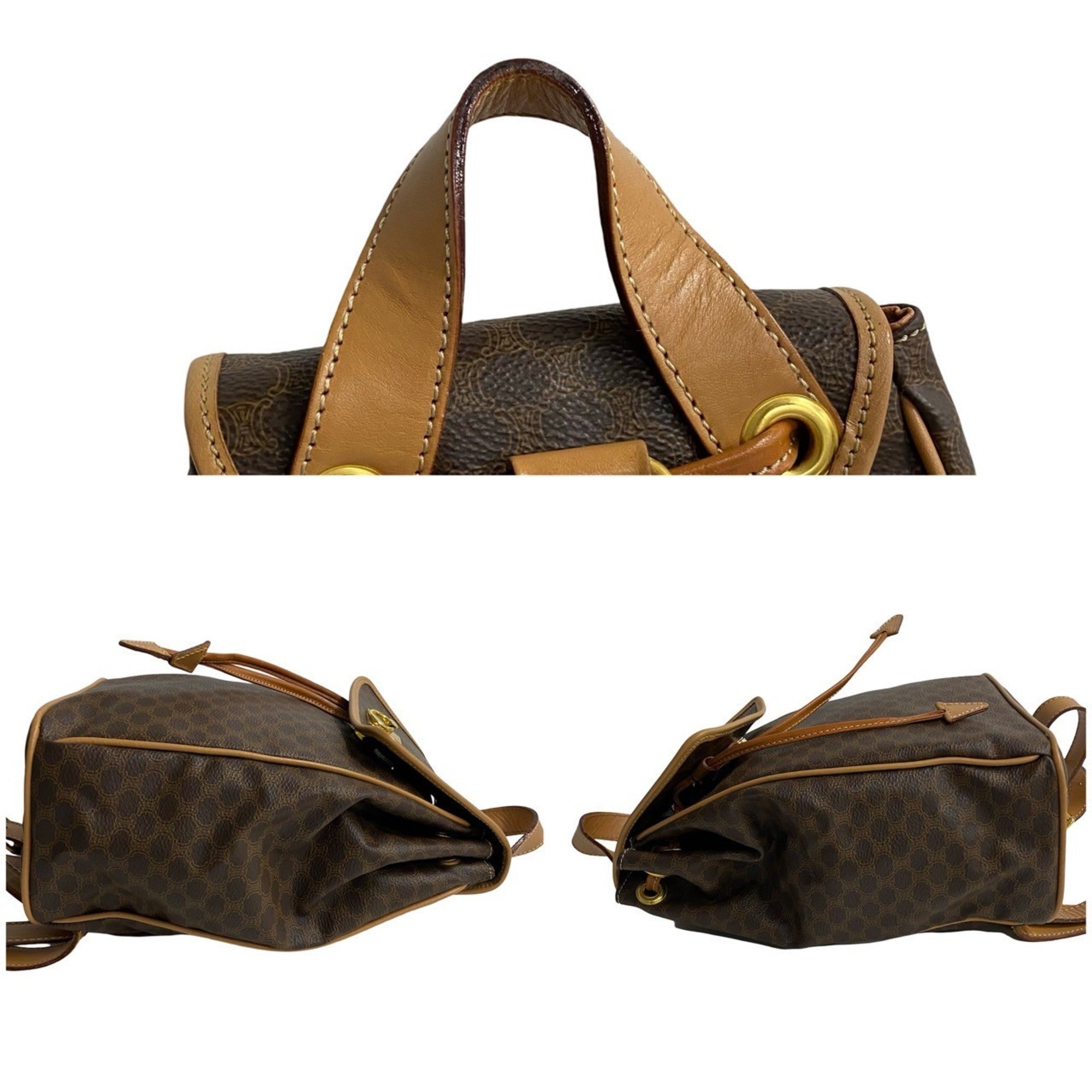 Celine Brown Leather Pvc Backpack (Pre-Owned)