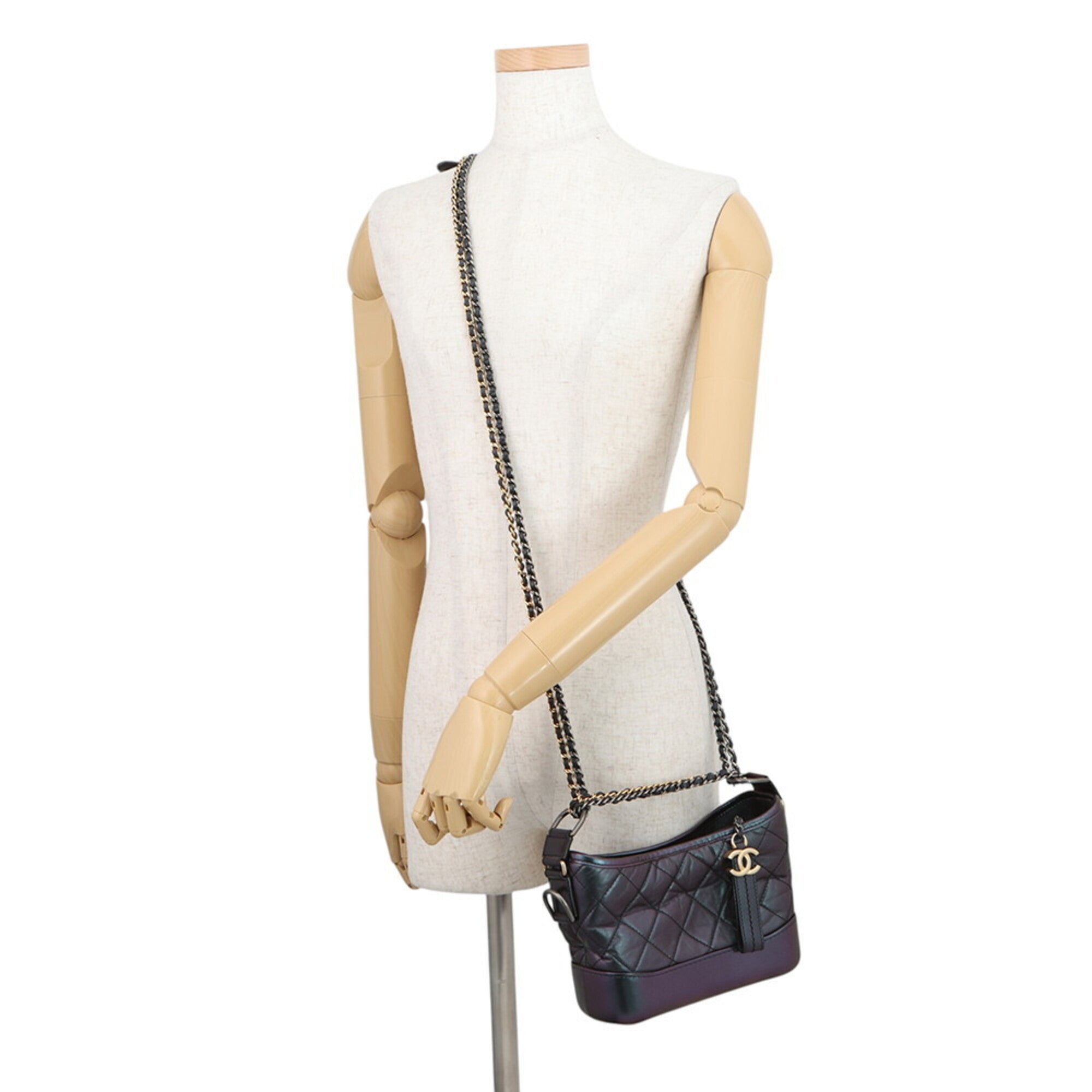 Chanel Metallic Purple Leather Handbag Shoulder Bag (Pre-Owned)