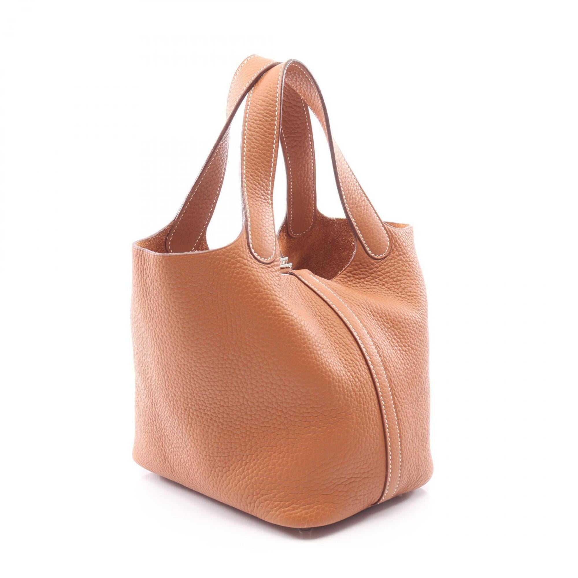 Hermes Brown Taurillon Clemence Leather Handbag (Pre-Owned)