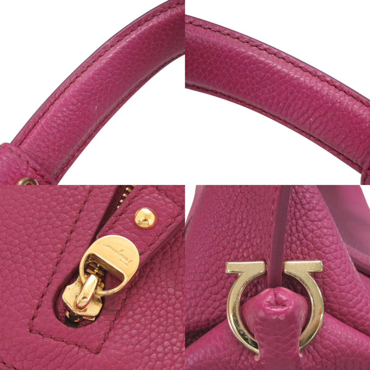 Salvatore Ferragamo Pink Leather Handbag Shoulder Bag (Pre-Owned)