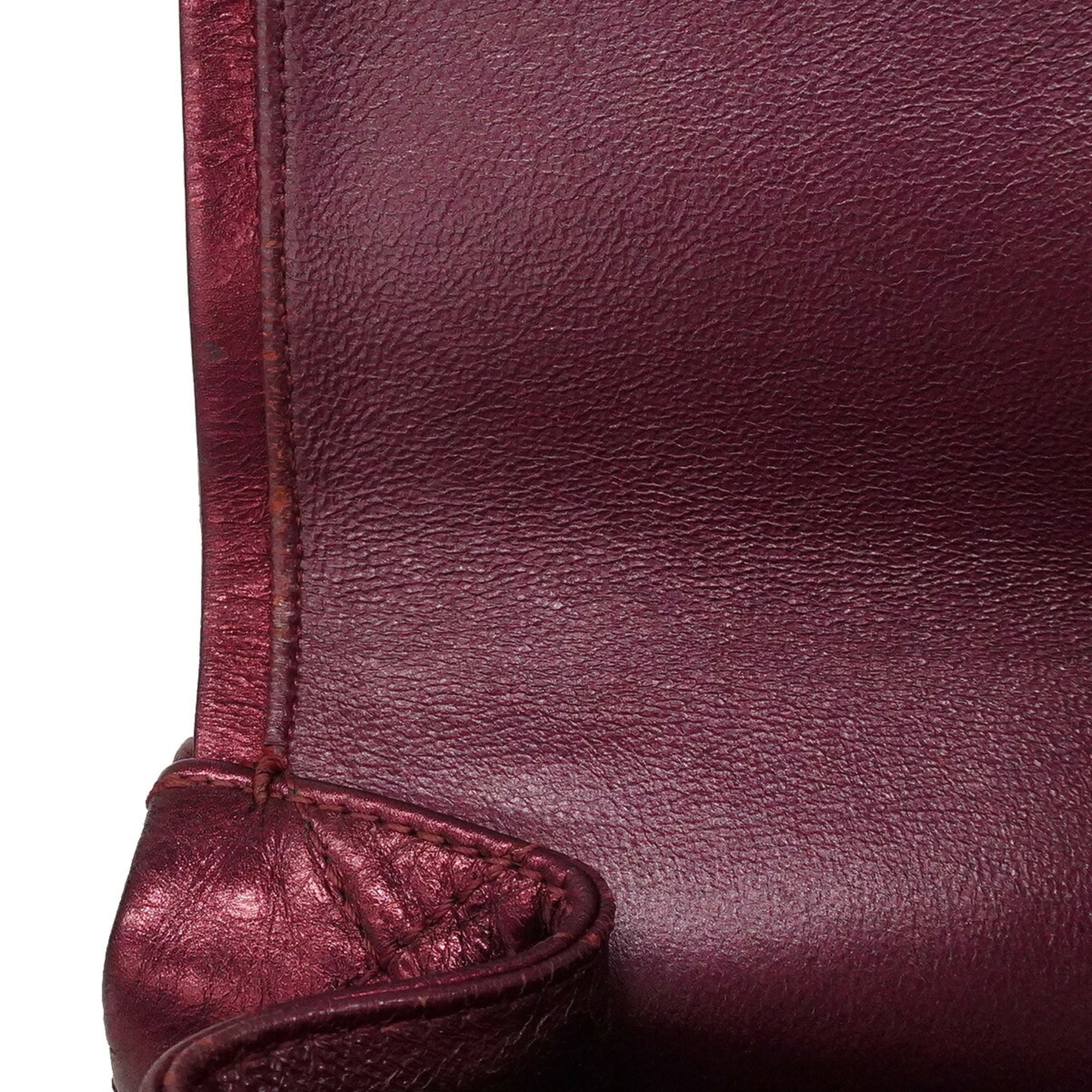 Chanel Bordeaux Leather Shoulder Bag (Pre-Owned)