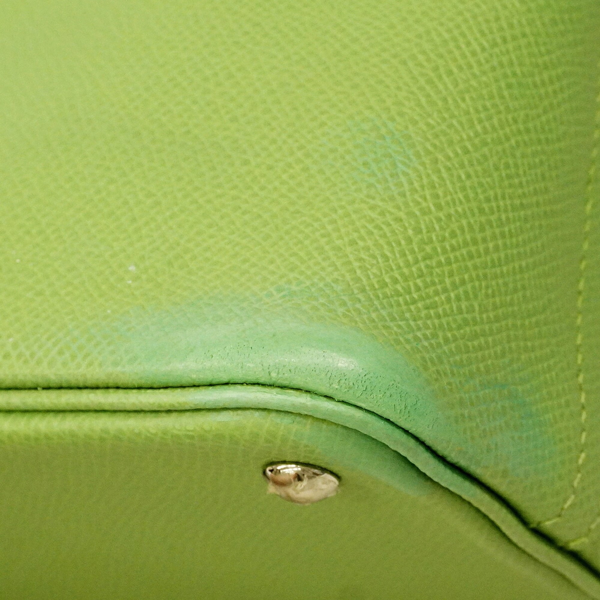Hermes Green Leather Handbag (Pre-Owned)