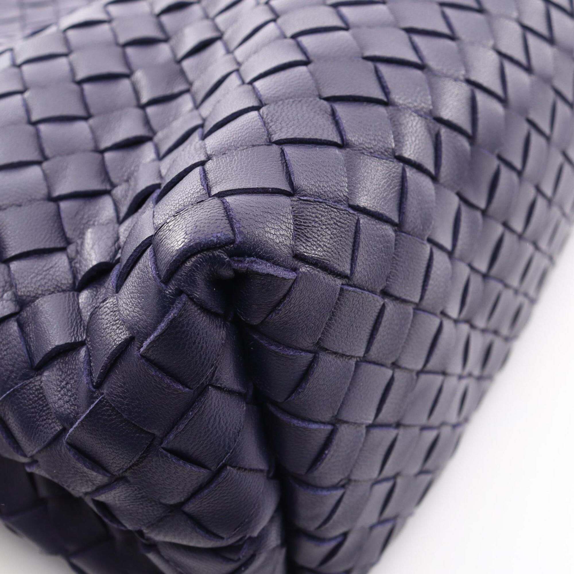 Bottega Veneta Purple Leather Handbag Shoulder Bag (Pre-Owned)