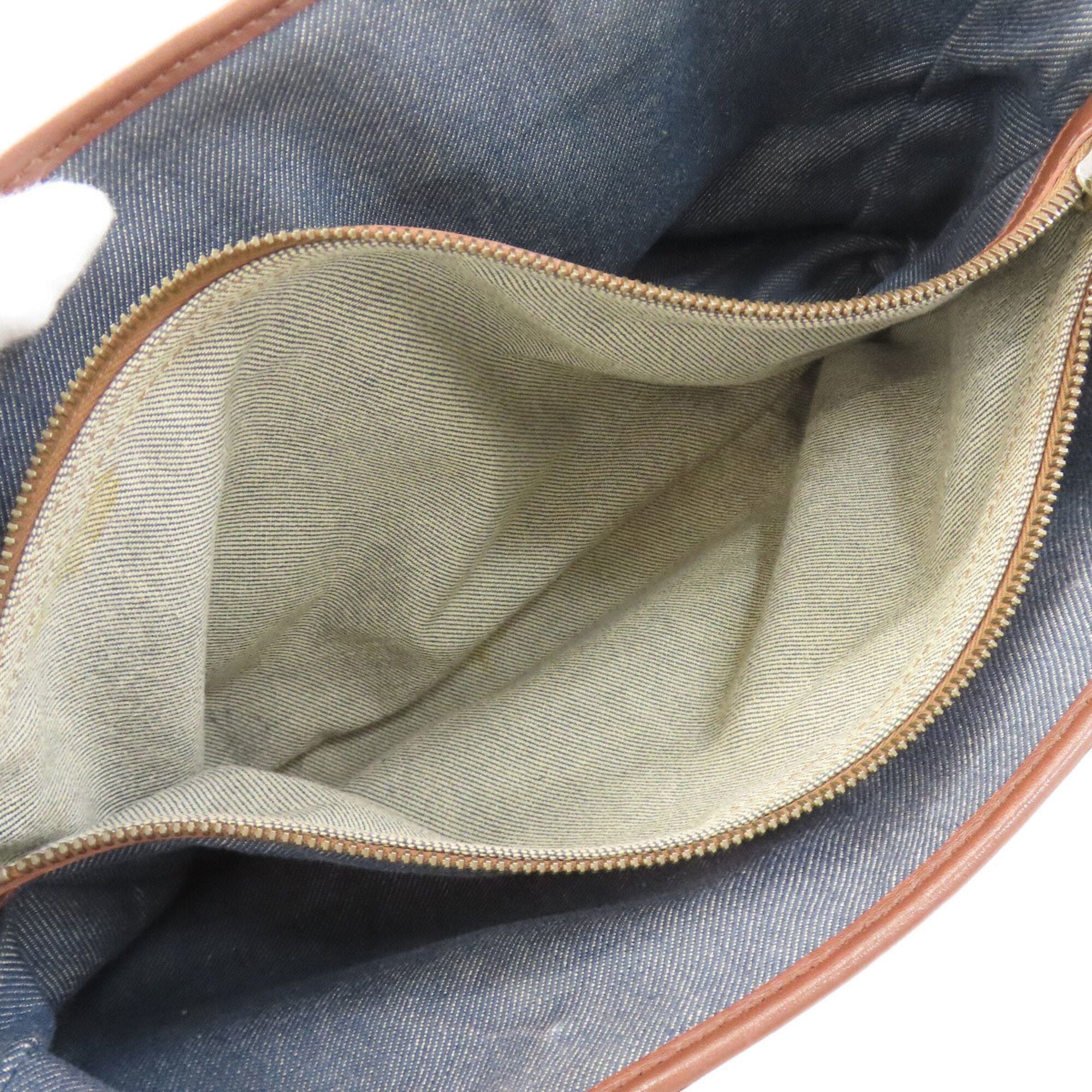 Celine Blue Brown Denim Leather Handbag (Pre-Owned)