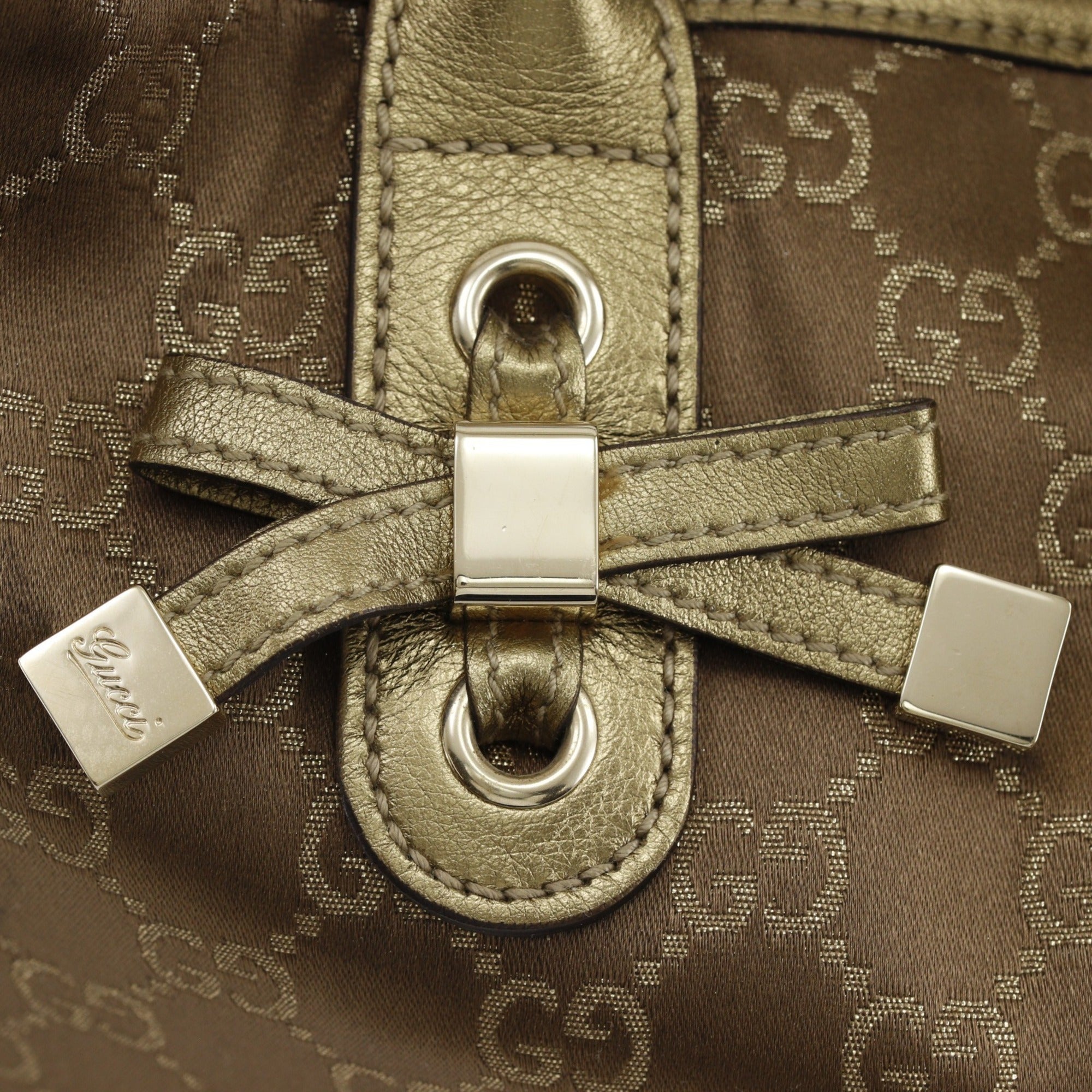 Gucci Gold Gg Canvas Tote Bag (Pre-Owned)
