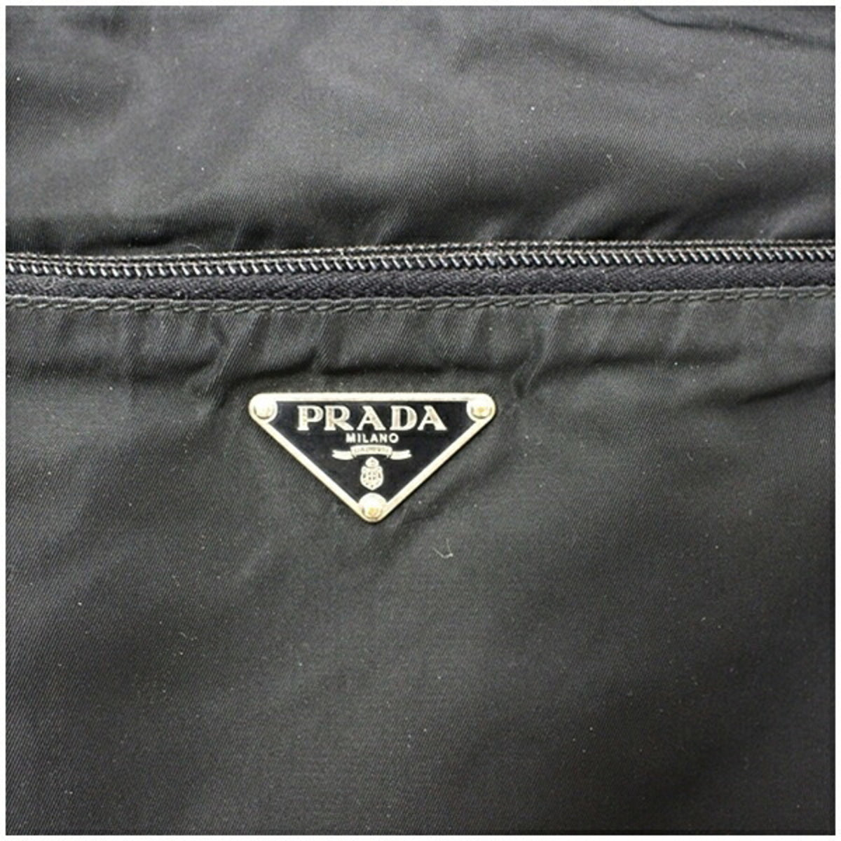 Prada Black White Nylon Shoulder Bag (Pre-Owned)