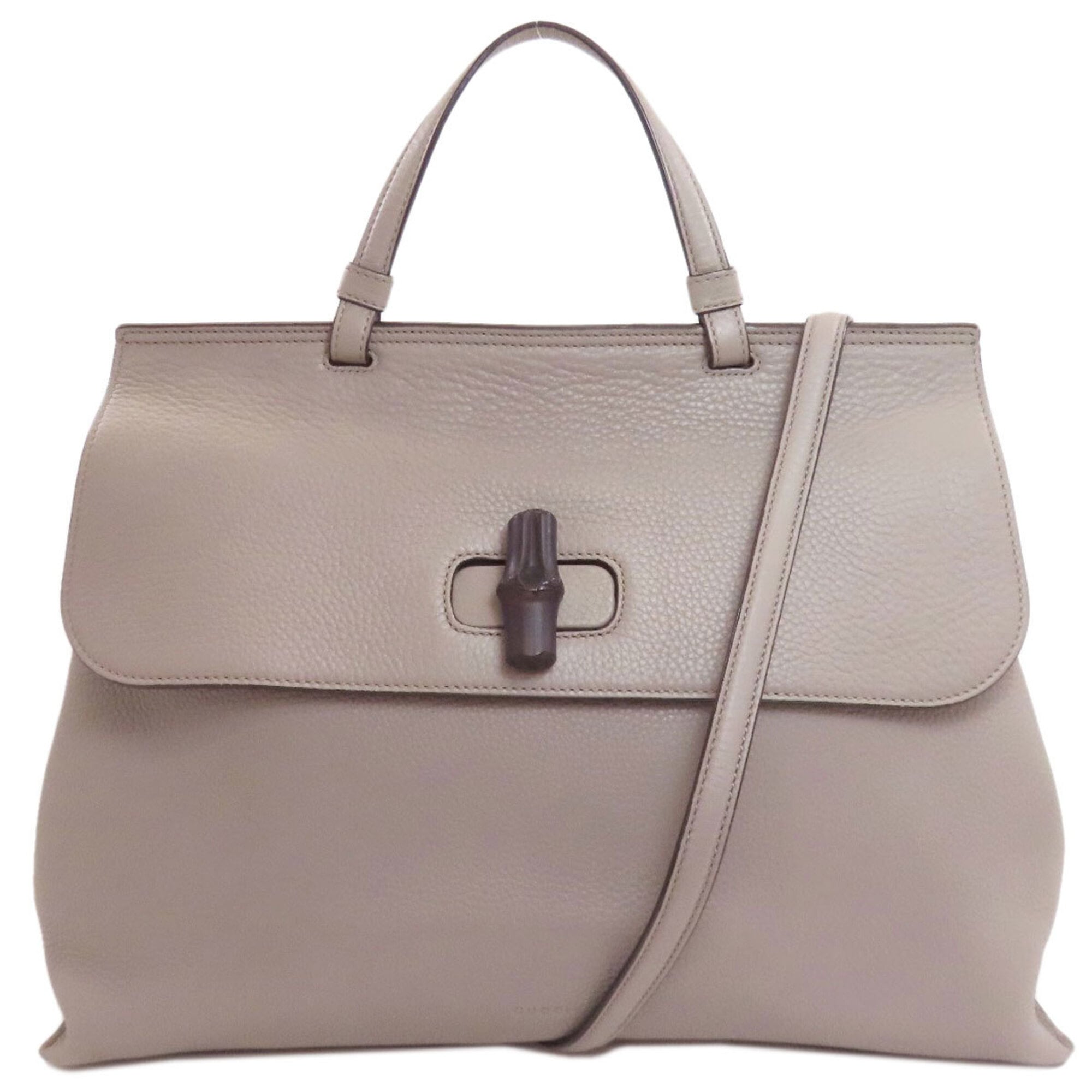 Gucci Gray Leather Handbag (Pre-Owned)