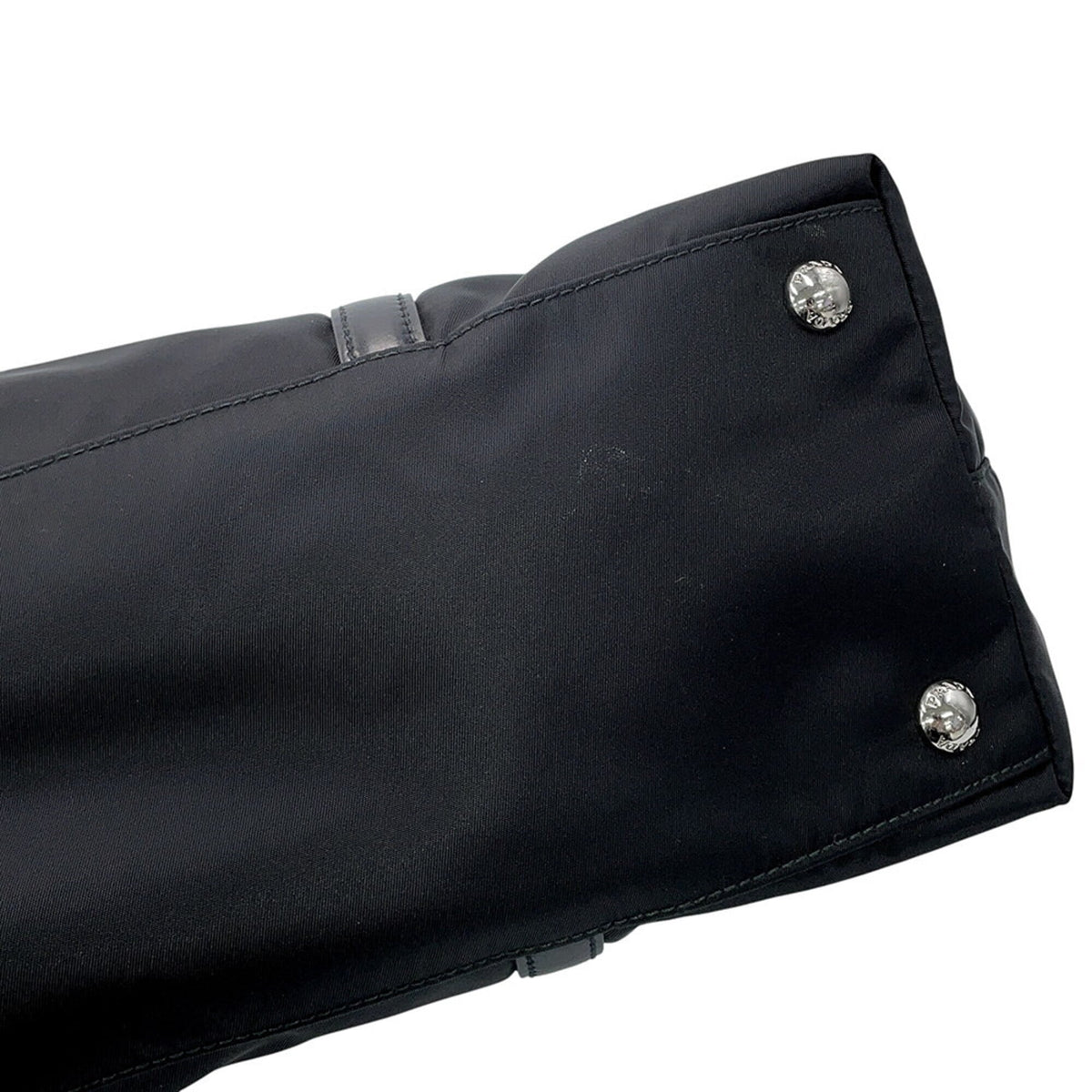 Prada Black Nylon Leather Handbag Tote Bag (Pre-Owned)