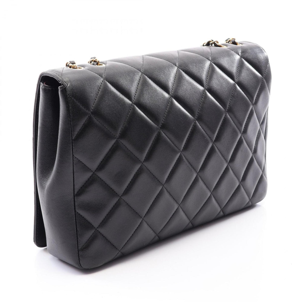 Chanel Black Leather Handbag Shoulder Bag (Pre-Owned)