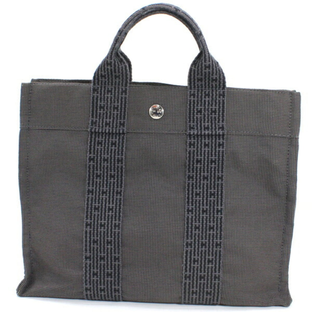 Hermes Her Line Gray Canvas Handbag (Pre-Owned)