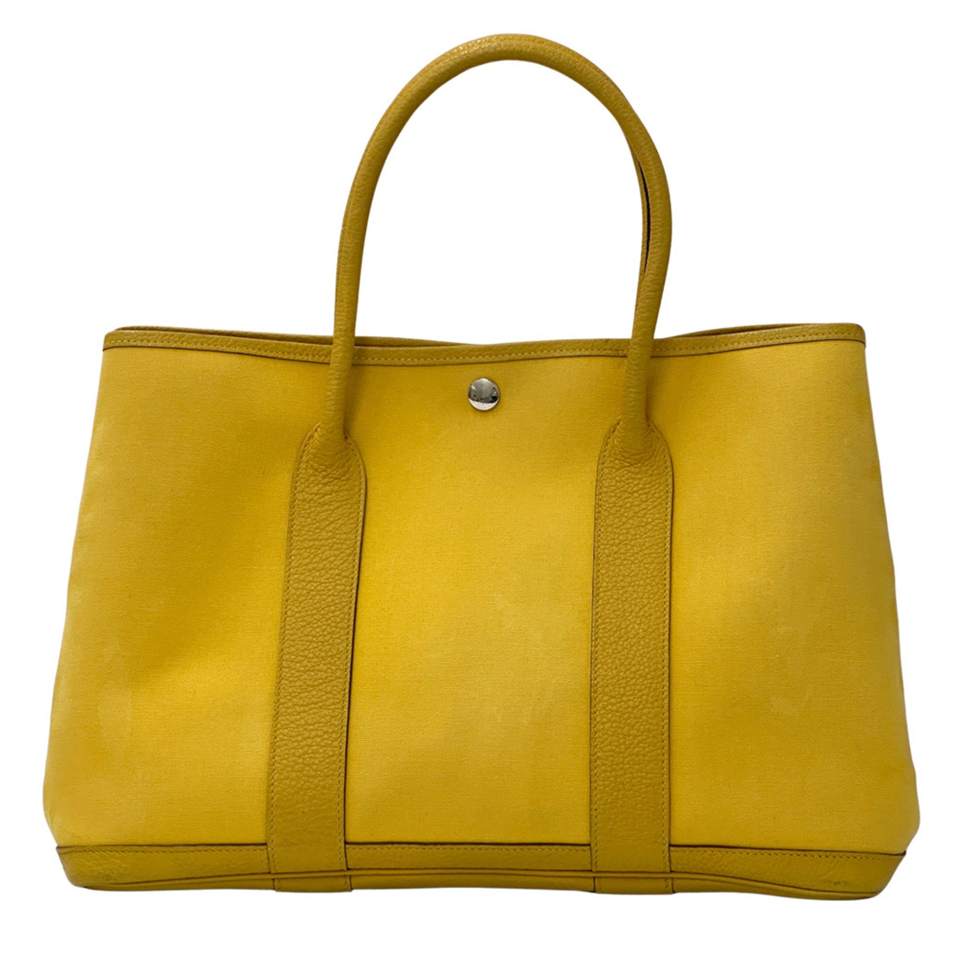 Hermes Yellow Toile Officier Tote Bag (Pre-Owned)