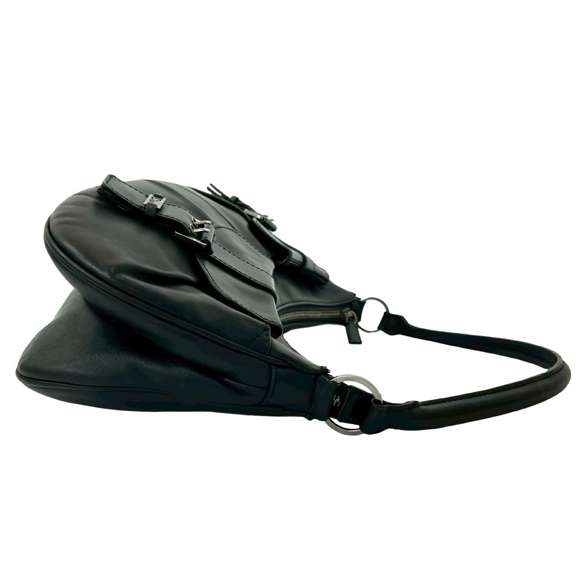 Christian Dior Black Leather Handbag Shoulder Bag (Pre-Owned)