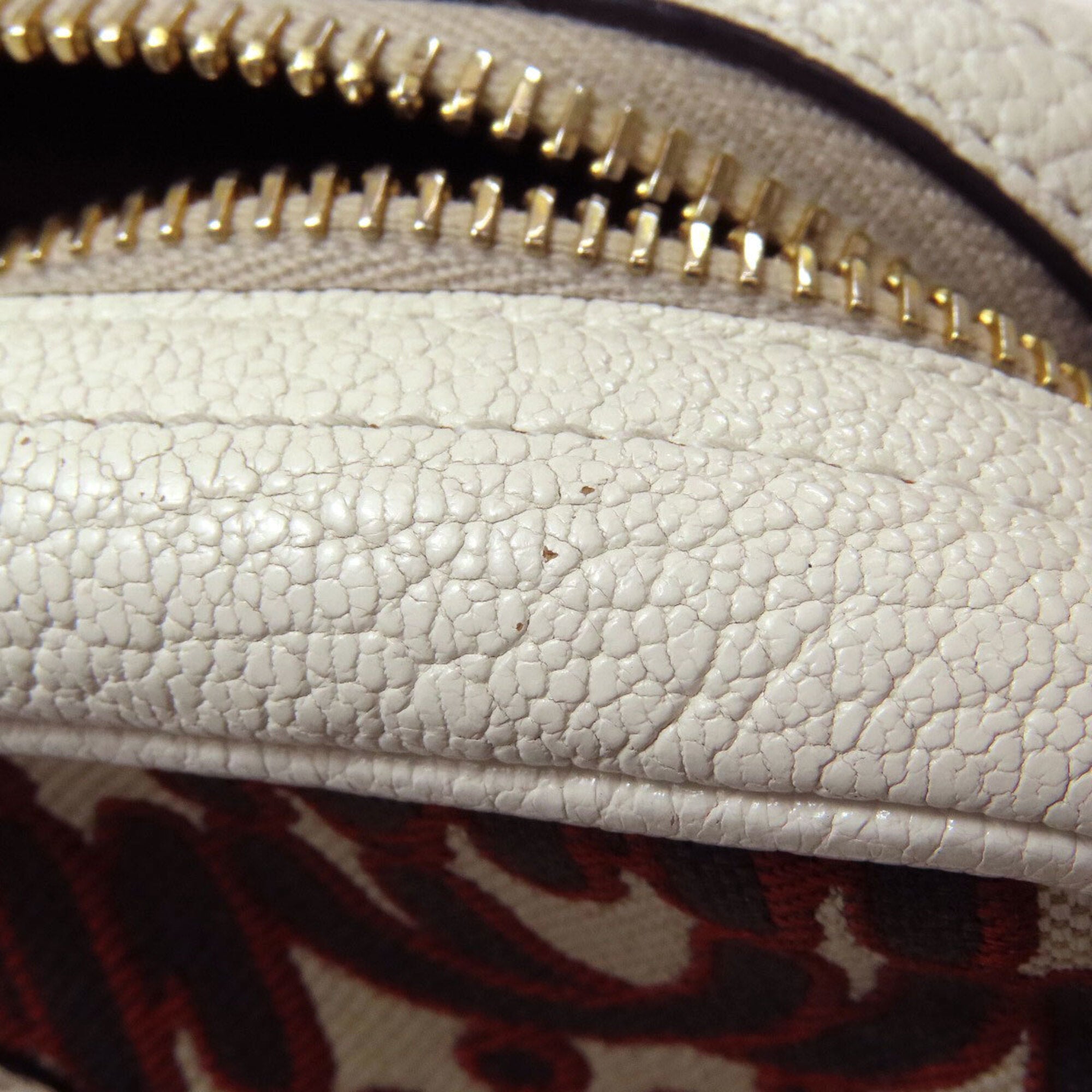 Miu Miu Brown White Leather Shoulder Bag (Pre-Owned)