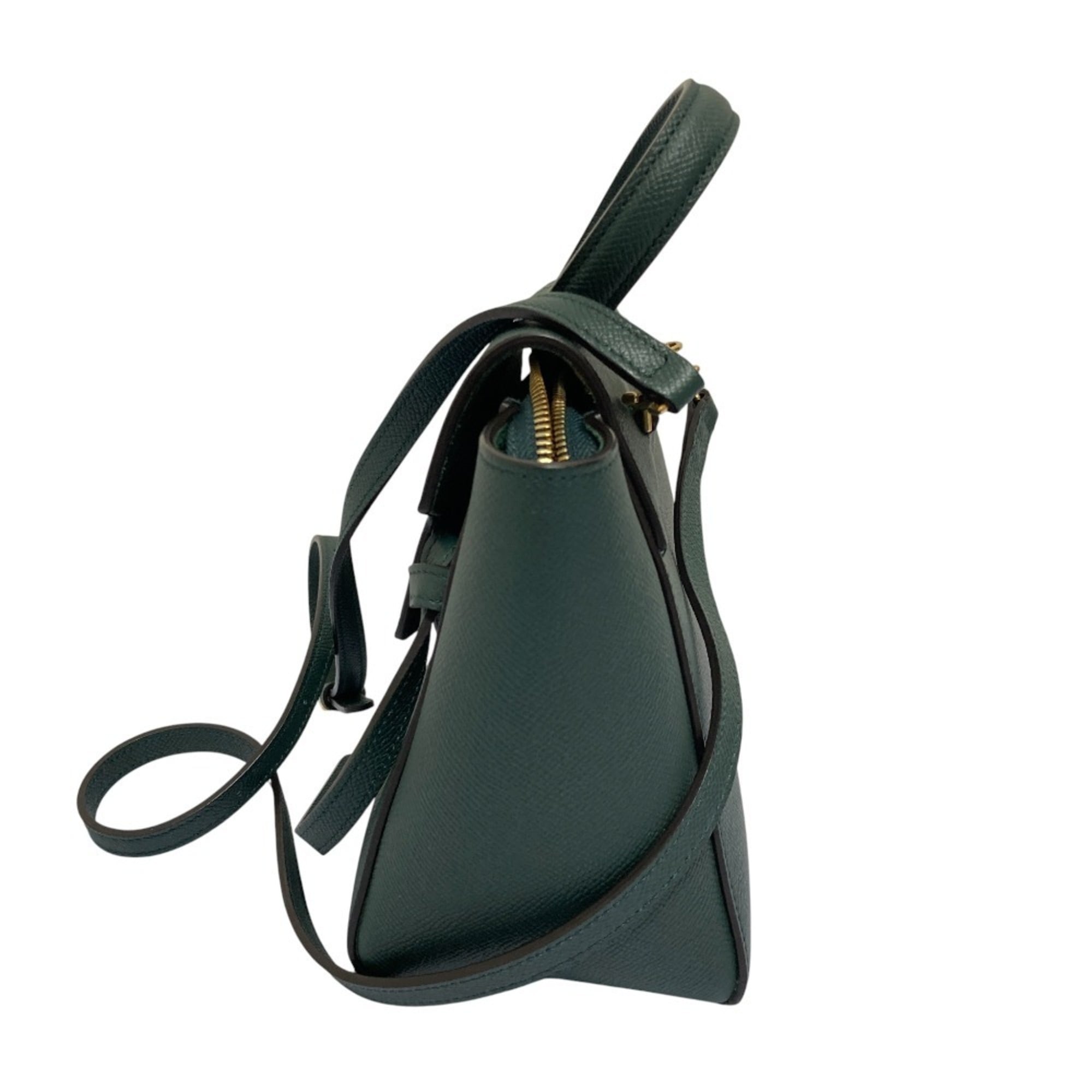 Celine Green Suede Handbag Shoulder Bag (Pre-Owned)
