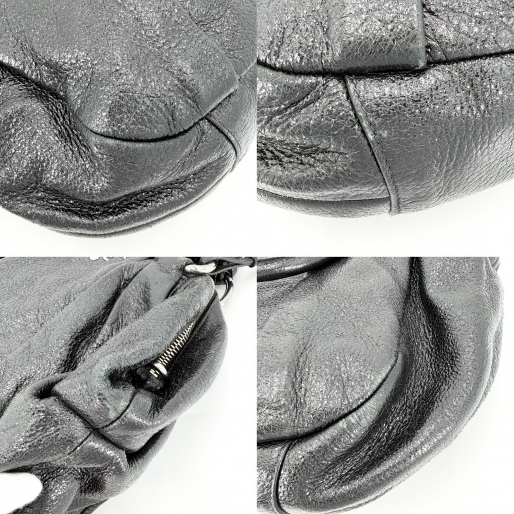 Prada Black Leather Handbag Tote Bag (Pre-Owned)