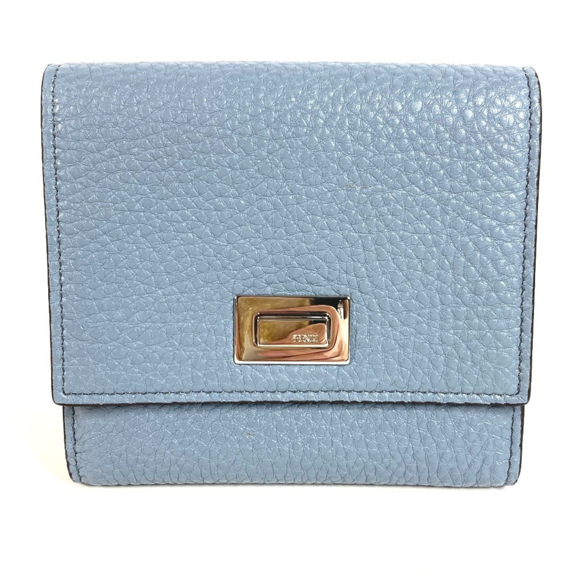 Fendi Blue Leather Wallet (Bi-Fold) (Pre-Owned)