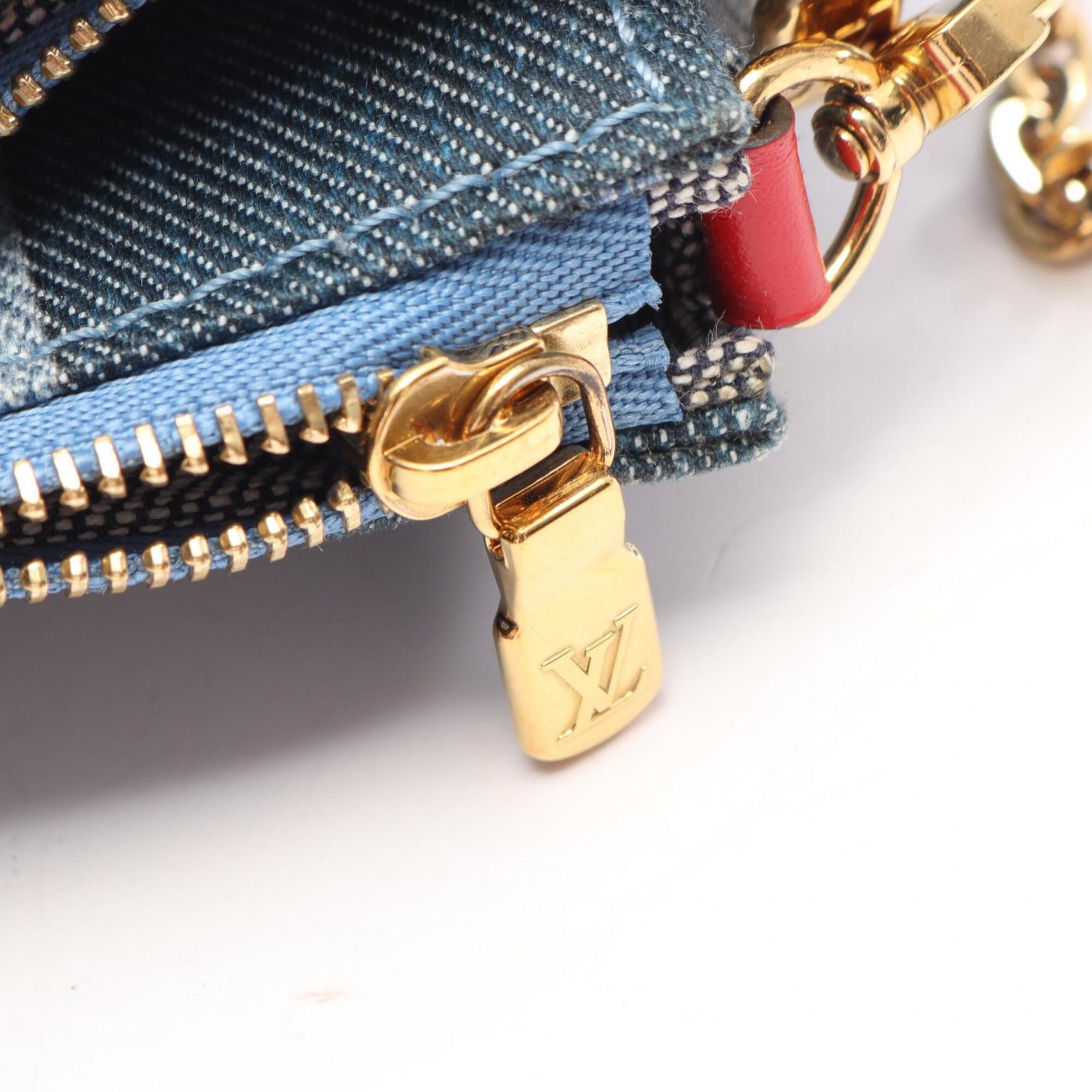 Louis Vuitton Blue Multi-Color Denim Leather Handbag Pochette Shoulder Bag (Pre-Owned)