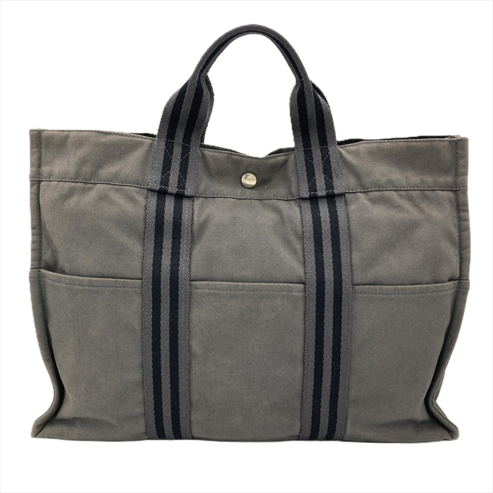 Hermes Gray Cotton Tote Bag (Pre-Owned)