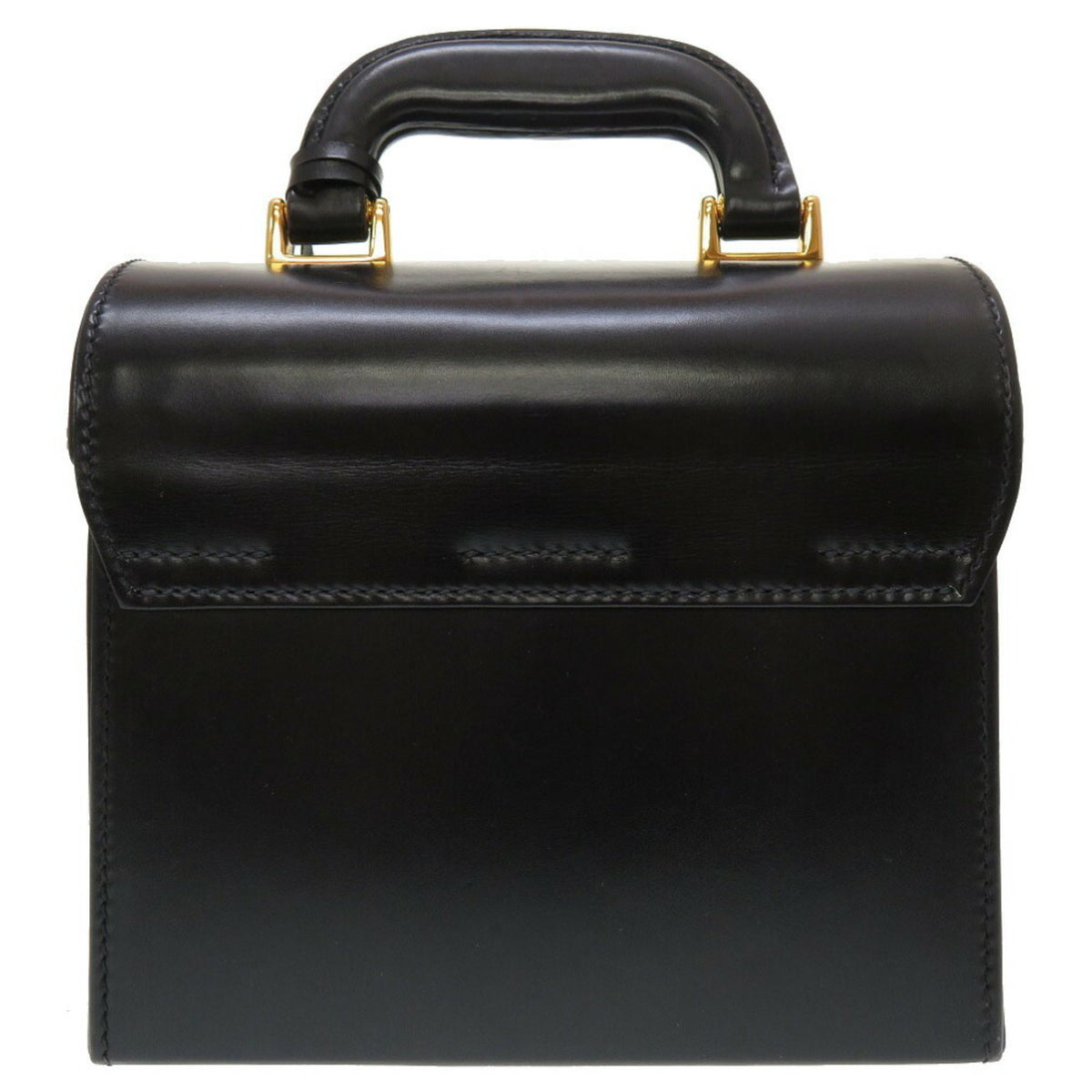 Gucci Black Leather Handbag Vanity Bag (Pre-Owned)