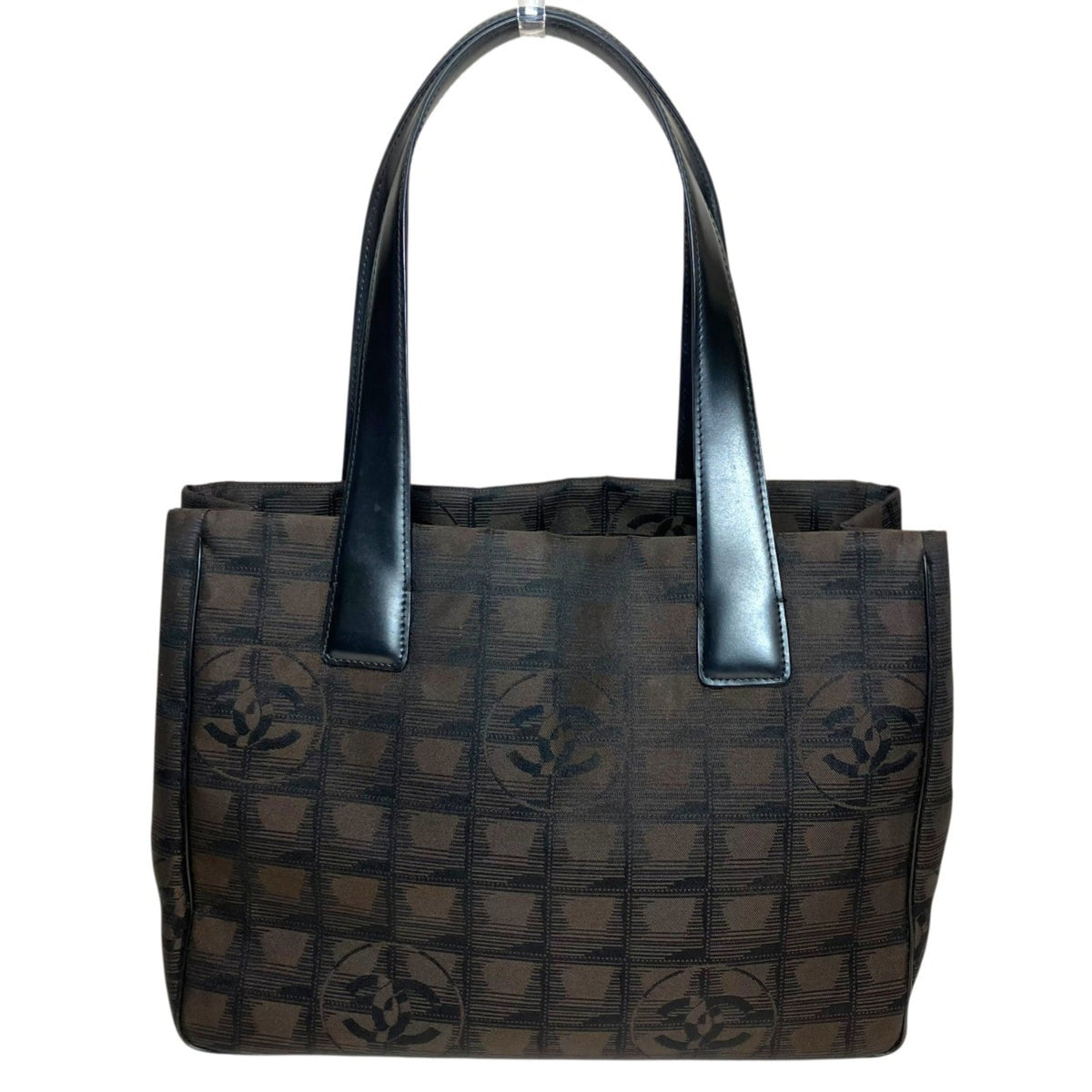 Chanel New Travel Line Brown Canvas Leather Tote Bag (Pre-Owned)