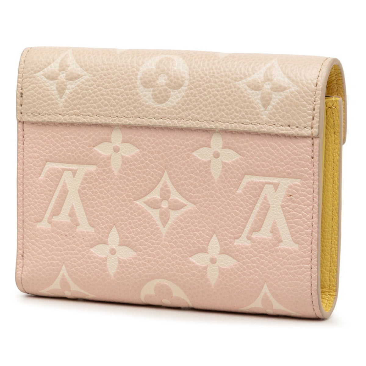 Louis Vuitton Monogram Empreinte Beige Rose Yellow Leather Wallet (Bi-Fold) (Pre-Owned)