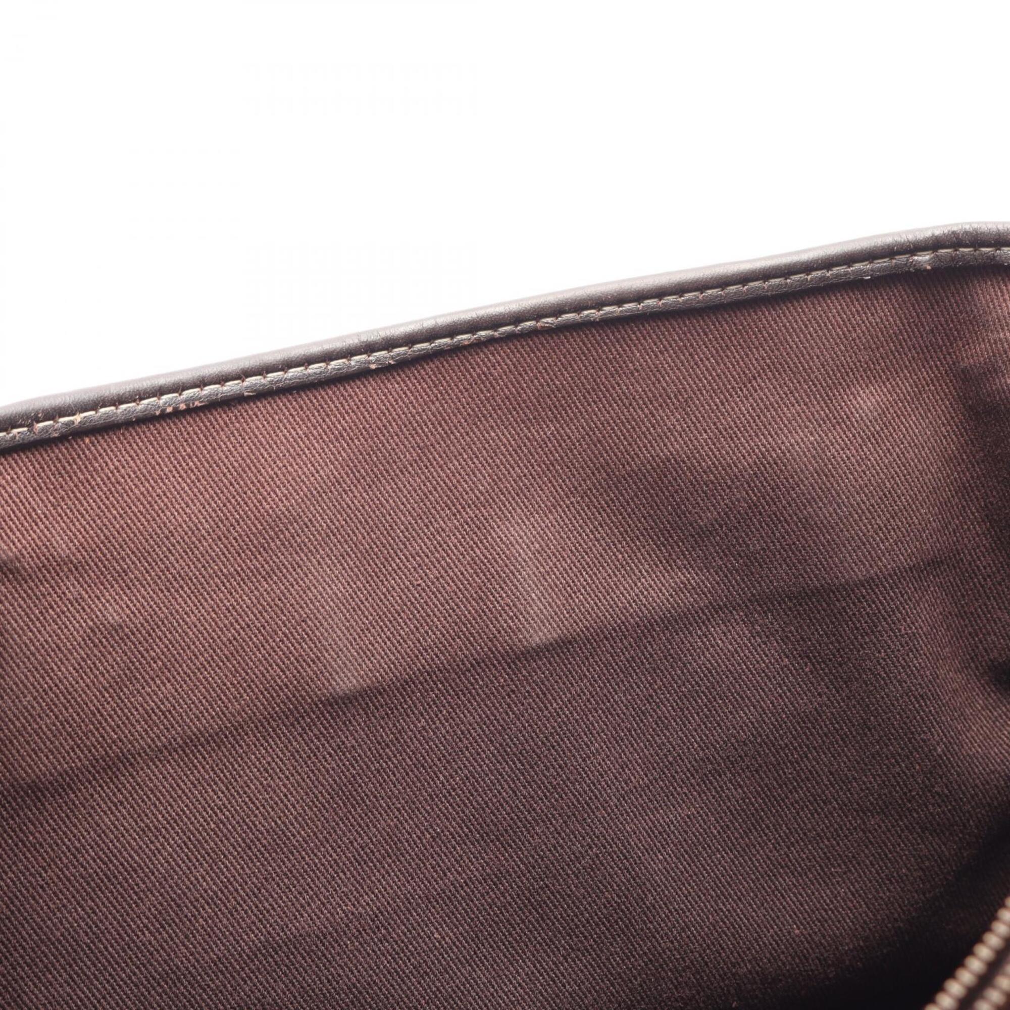 Celine Beige Brown Canvas Leather Handbag (Pre-Owned)