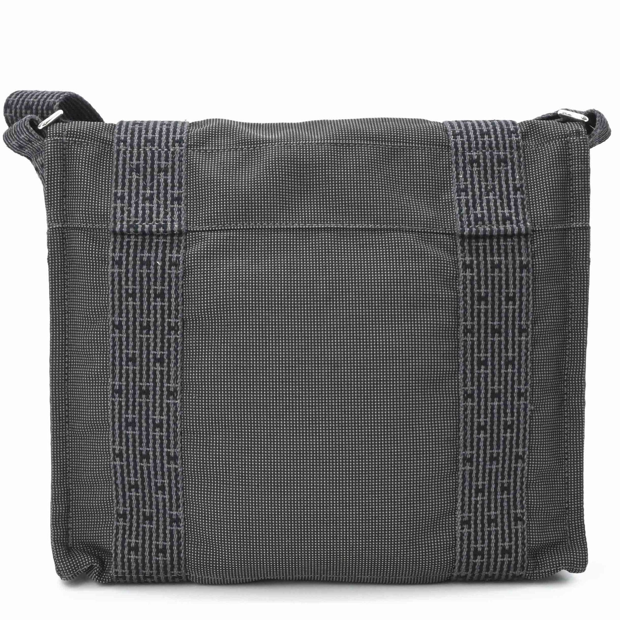 Hermes Gray Nylon Canvas Shoulder Bag (Pre-Owned)