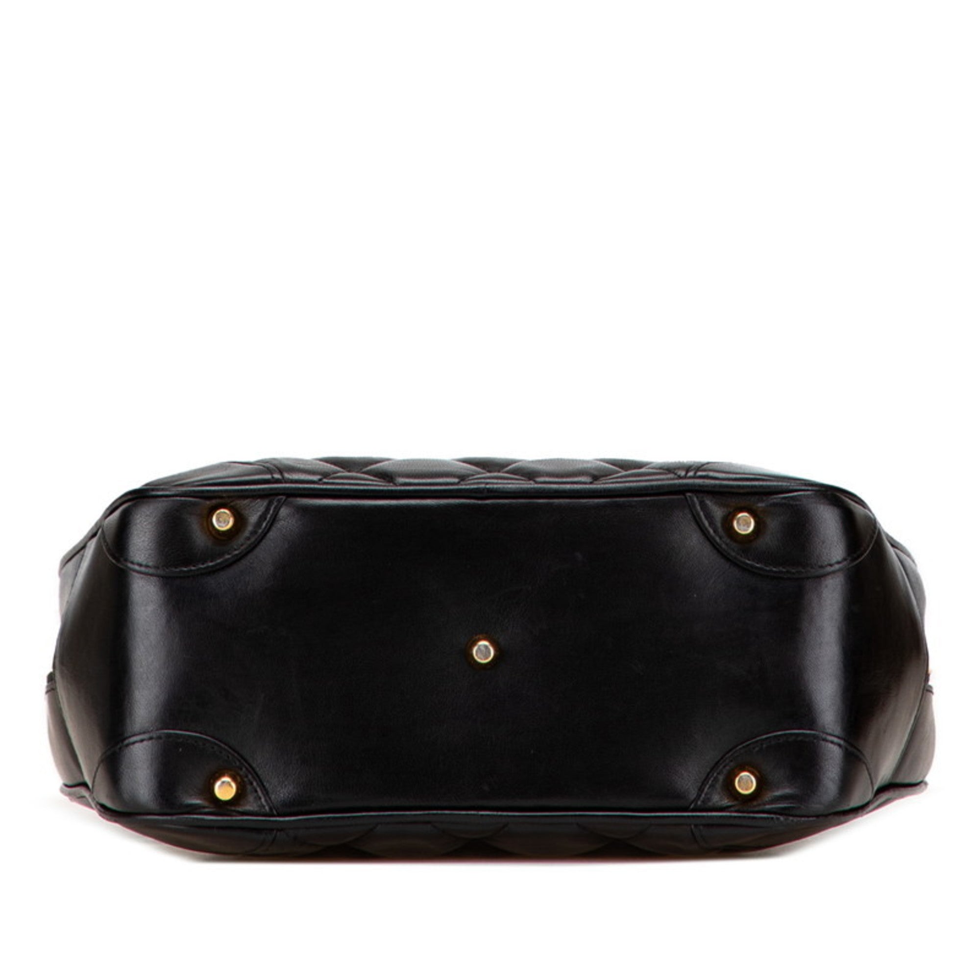 Chanel Matelasse Black Leather Handbag (Pre-Owned)