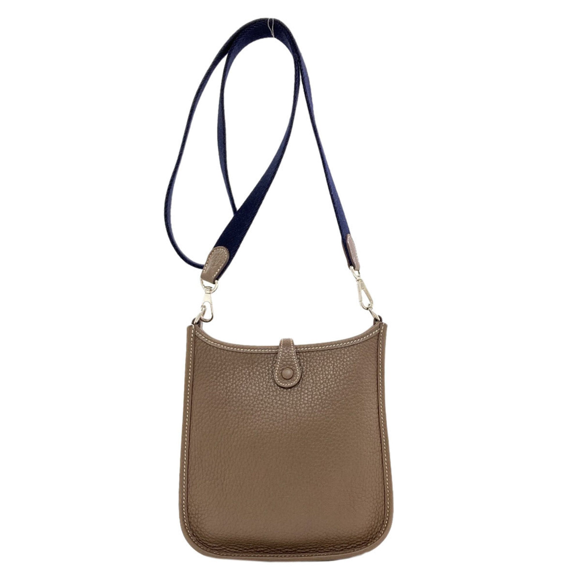 Hermes Etoupe Gray Taurillon Clemence Leather Shoulder Bag (Pre-Owned)