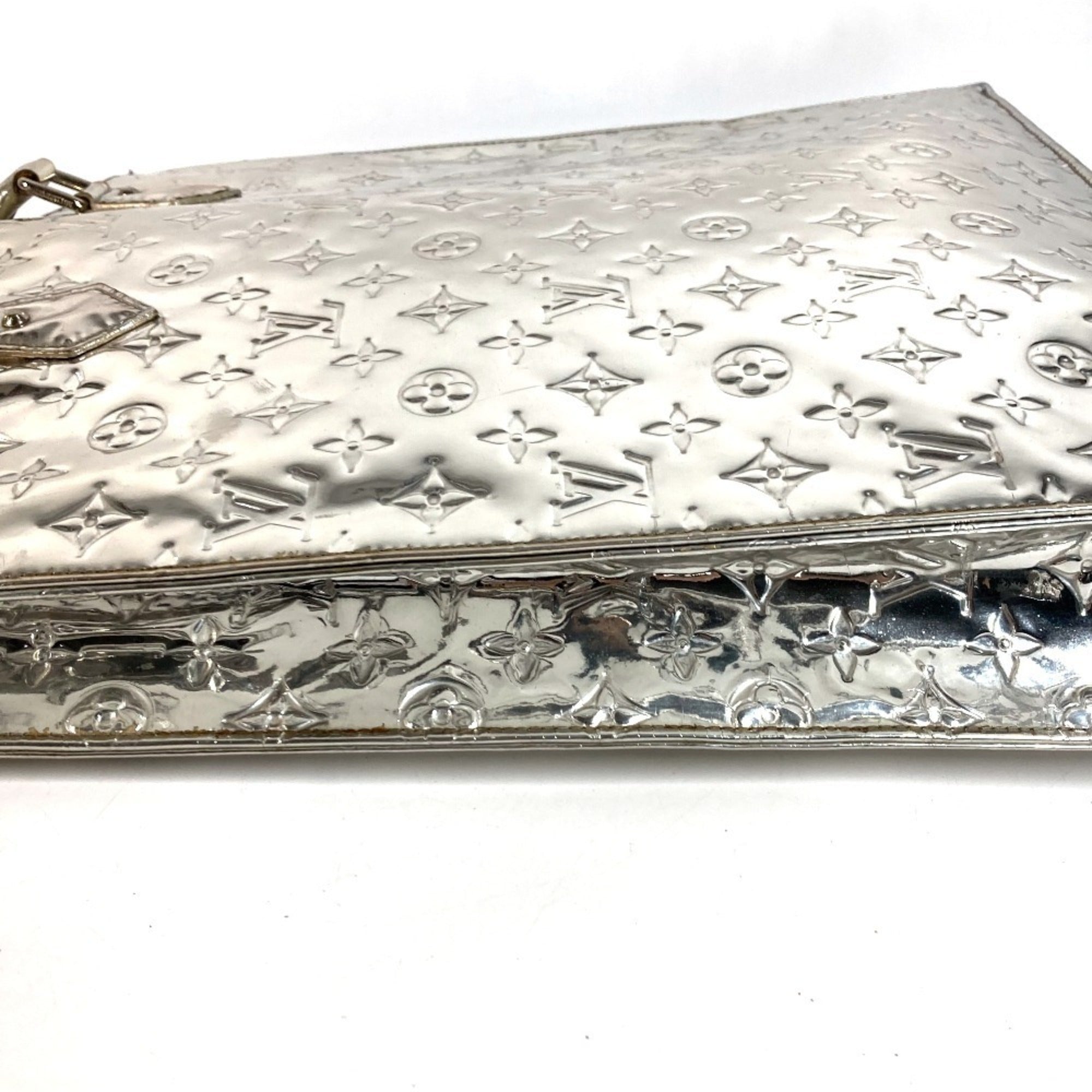 Louis Vuitton Monogram Miroir Argent Silver Leather Handbag Tote Bag (Pre-Owned)