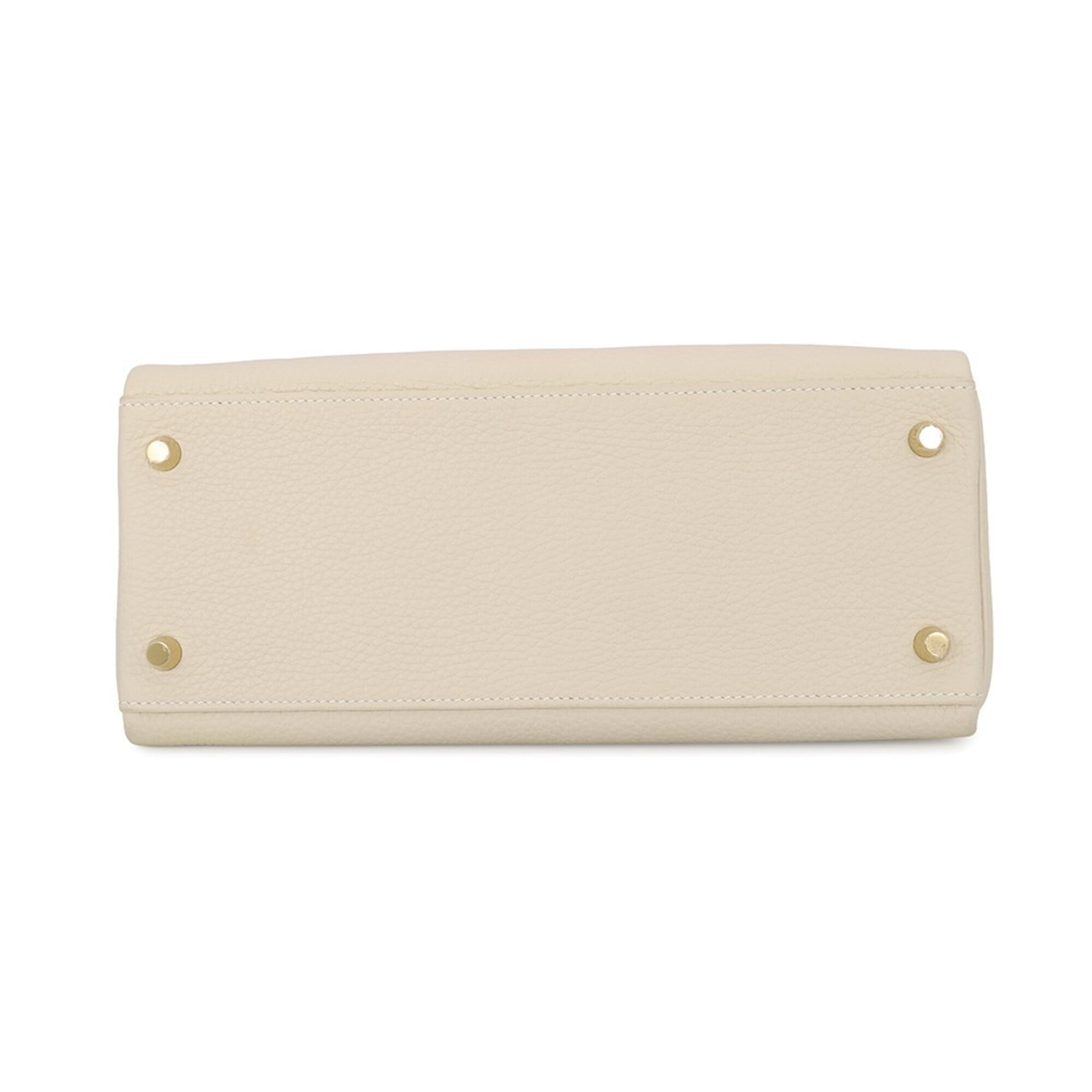 Hermes Kelly Gold Taurillon Clemence Leather Handbag (Pre-Owned)