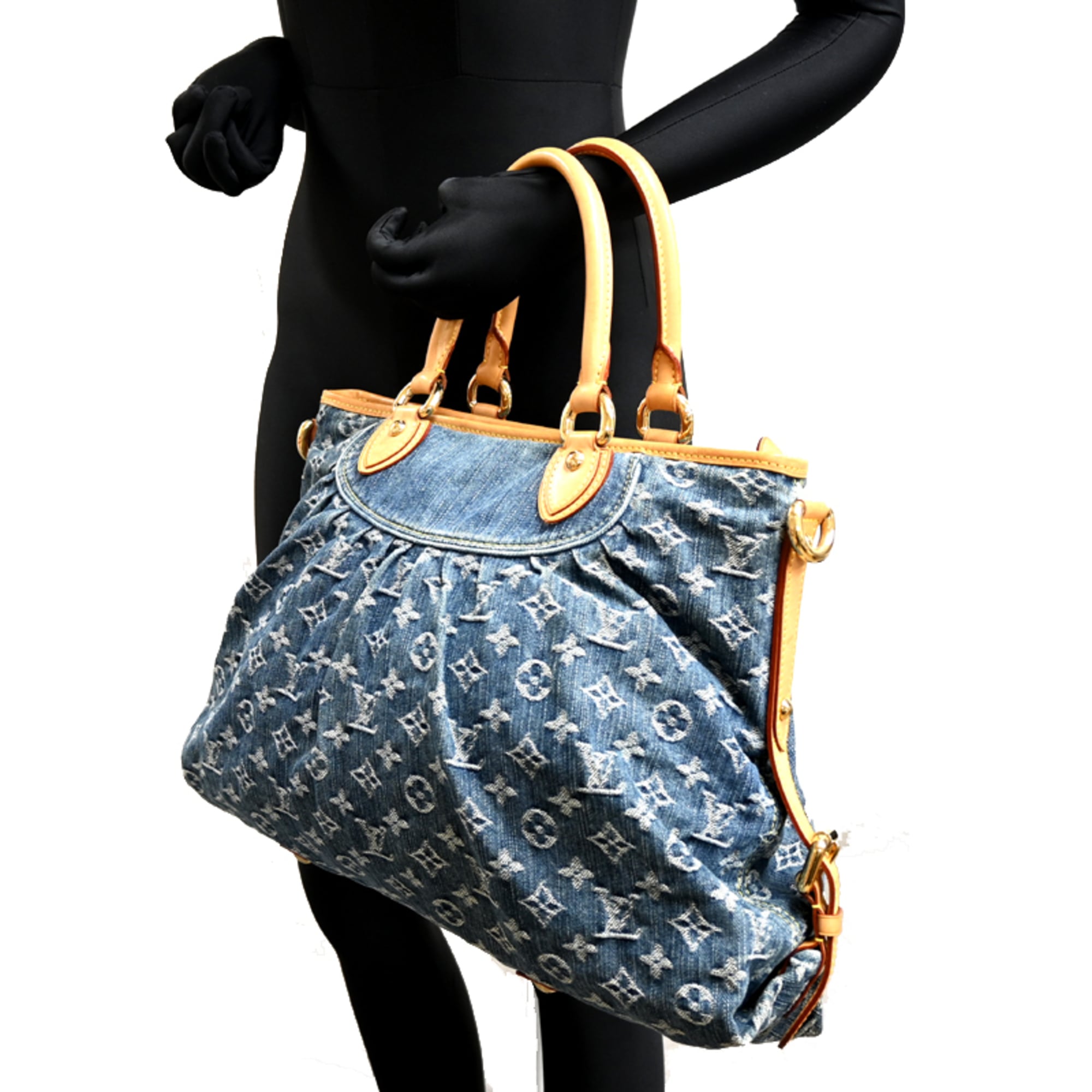 Louis Vuitton Blue Monogram Denim Tote Bag (Pre-Owned)