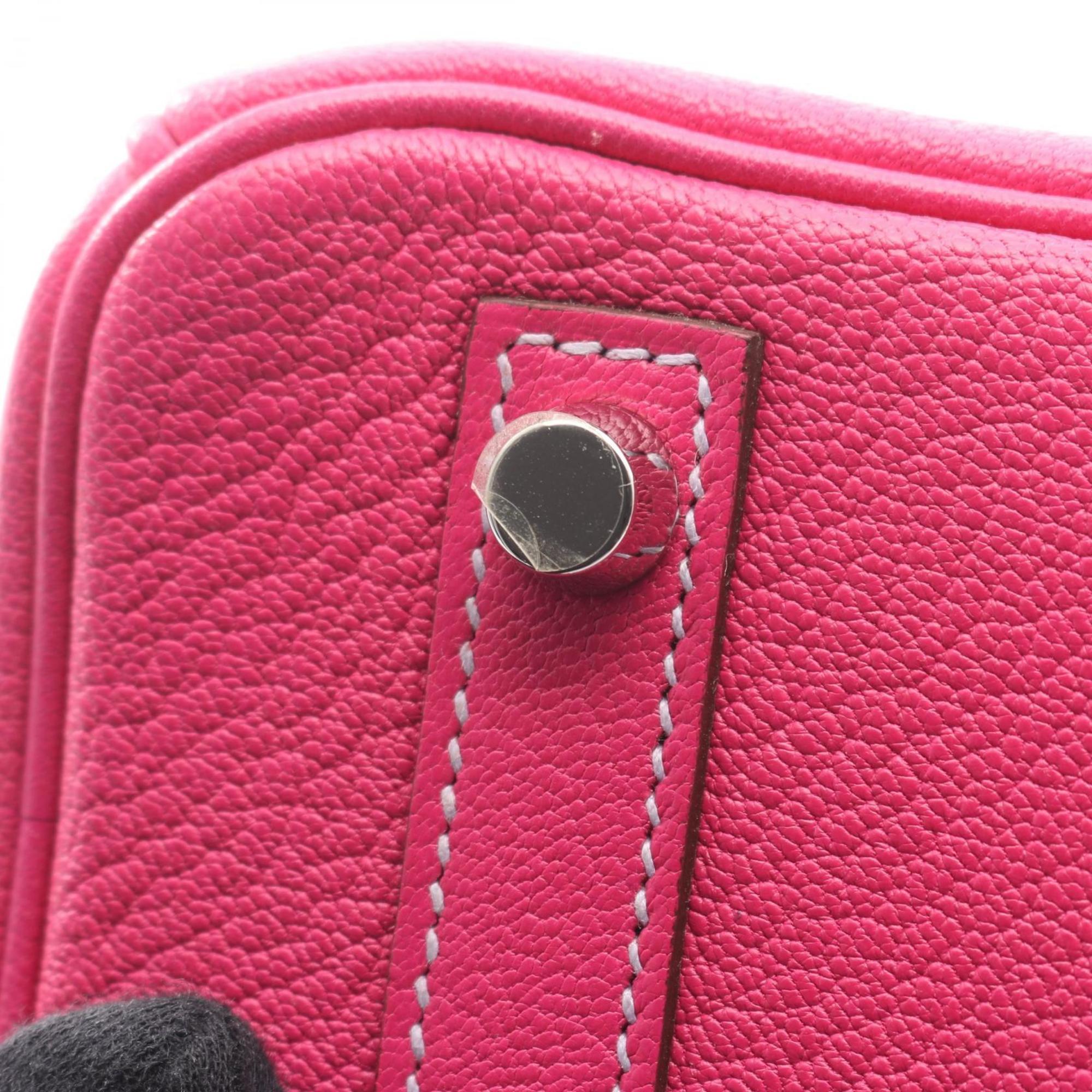 Hermes Cyclamen Pink Purple Rose Shocking Chevre Leather Leather Handbag (Pre-Owned)
