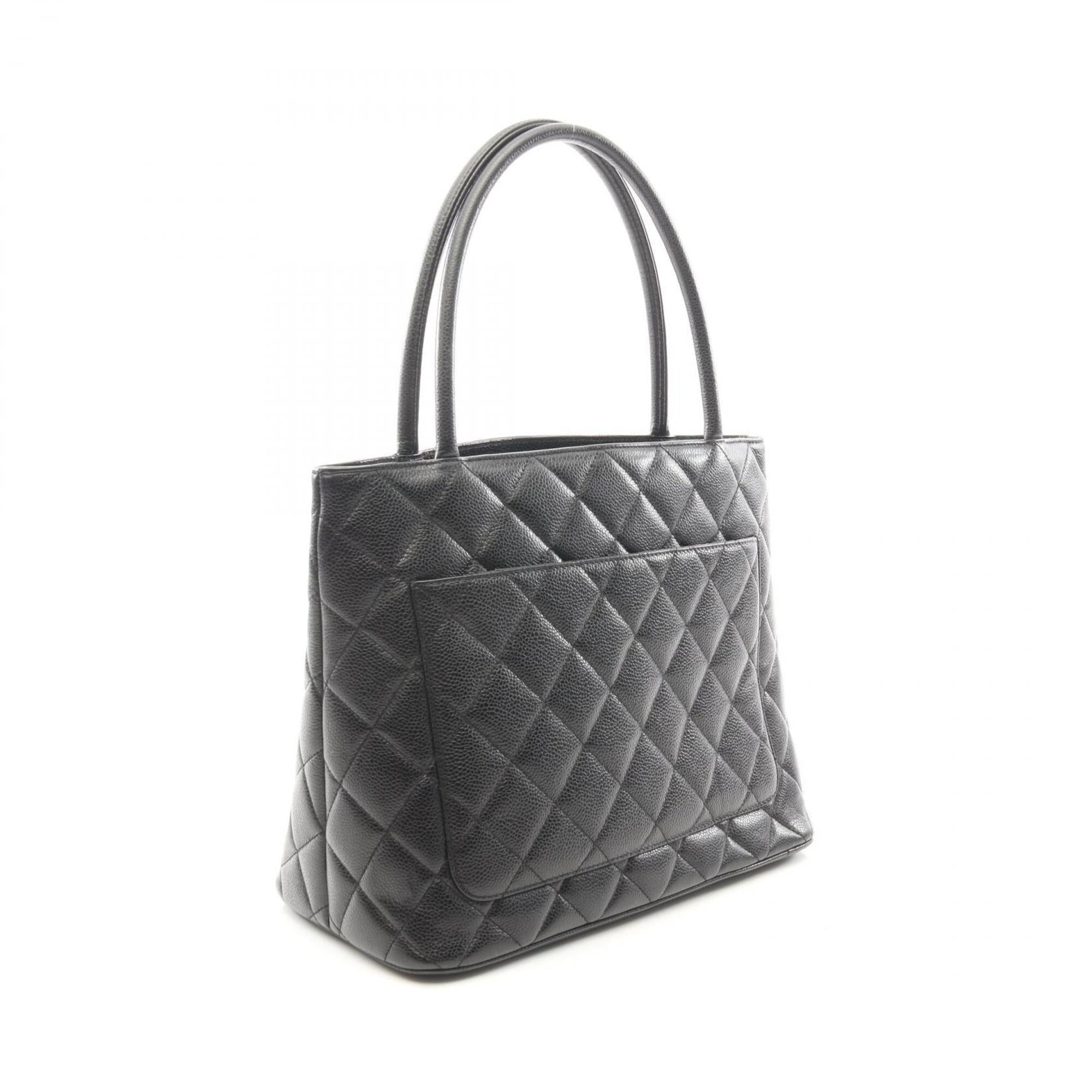 Chanel Black Leather Handbag Tote Bag (Pre-Owned)