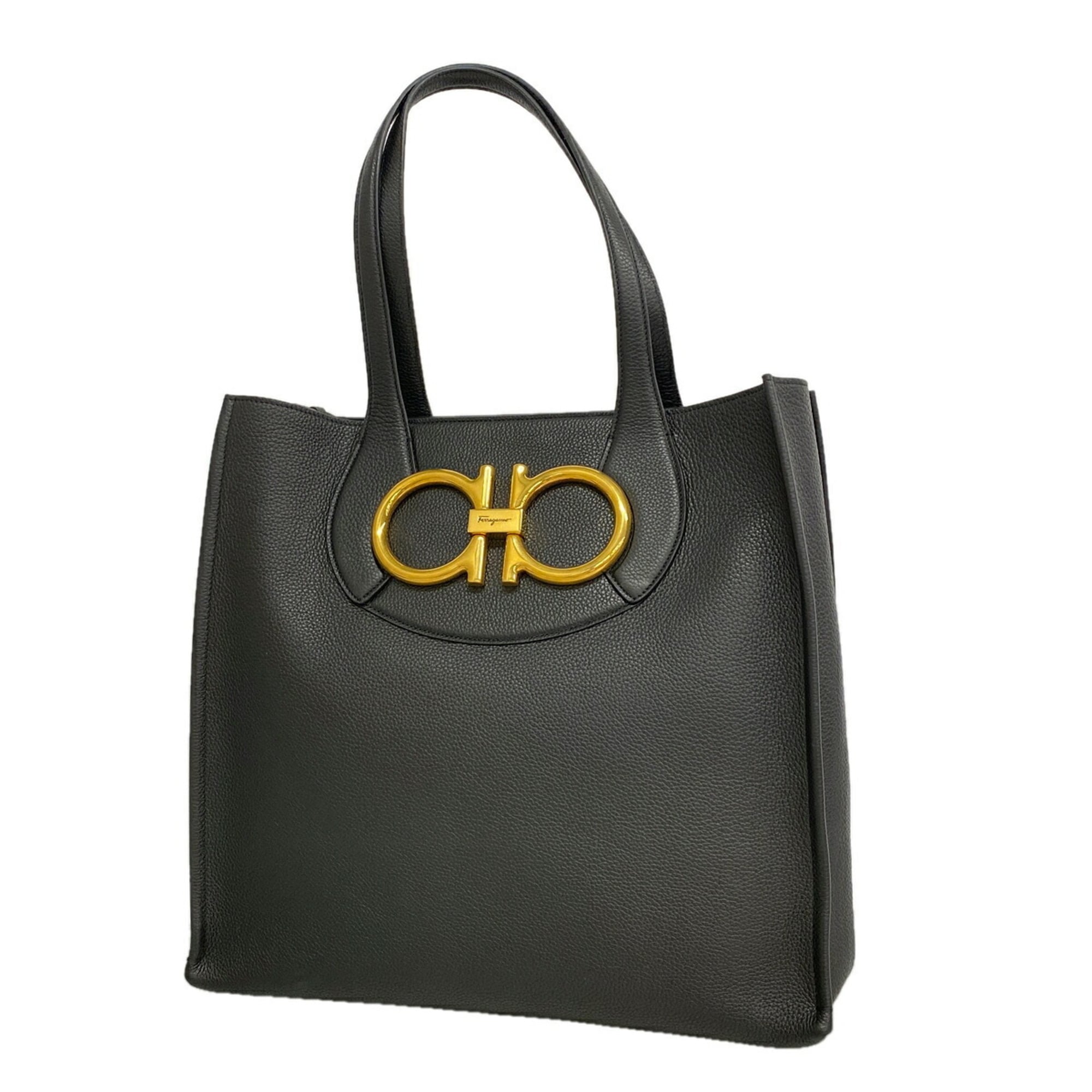 Salvatore Ferragamo Black Leather Tote Bag (Pre-Owned)