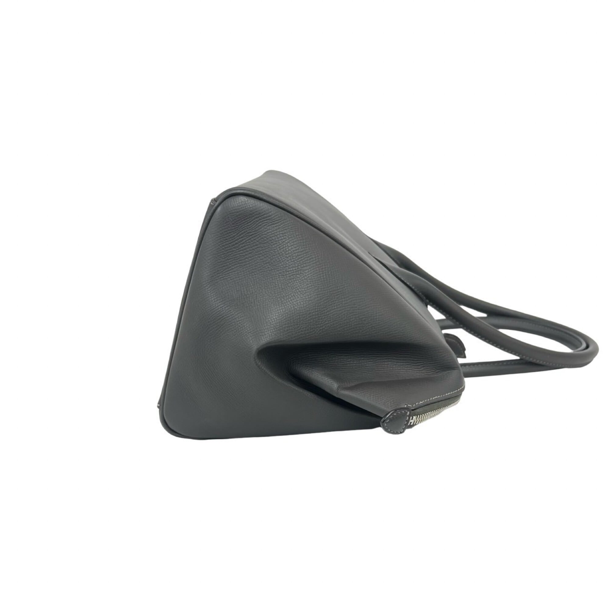 Hermes Gray Epsom Leather Boston Bag Handbag (Pre-Owned)