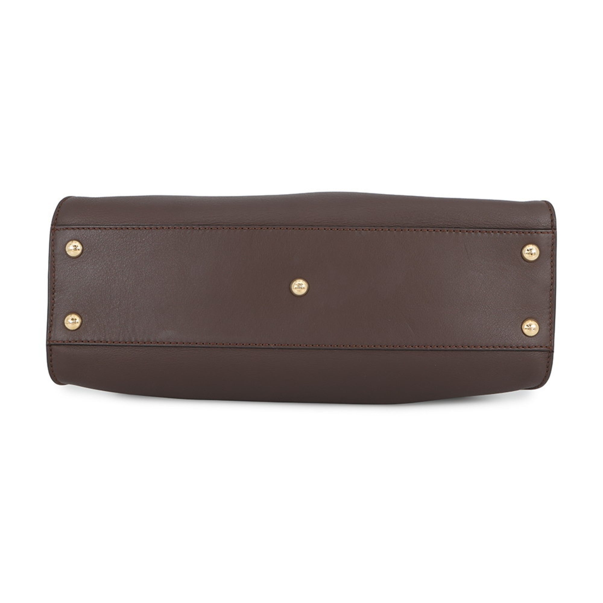 Fendi Brown Leather Handbag Shoulder Bag (Pre-Owned)