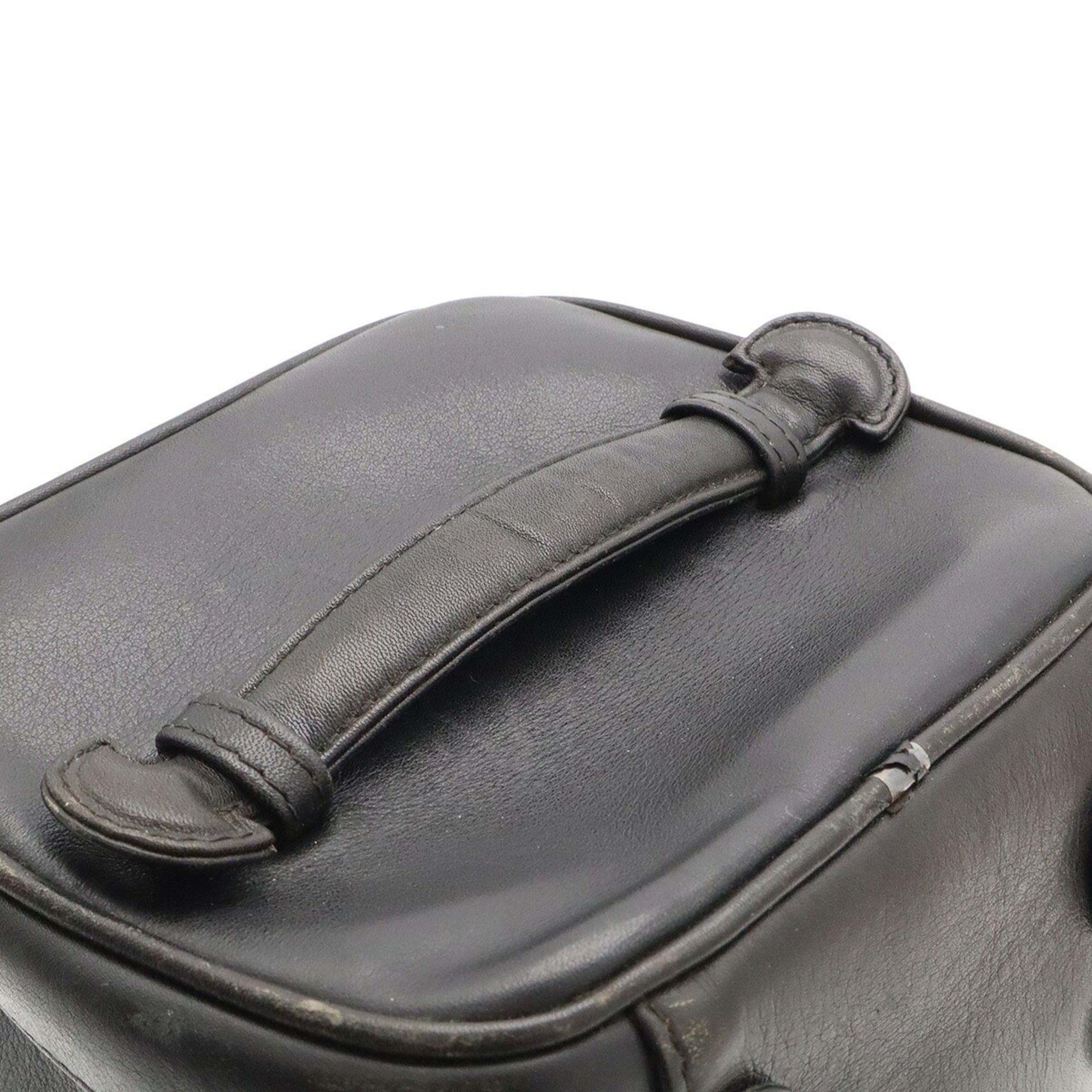 Chanel Bicolor Black Leather Handbag Pouch Vanity Bag (Pre-Owned)