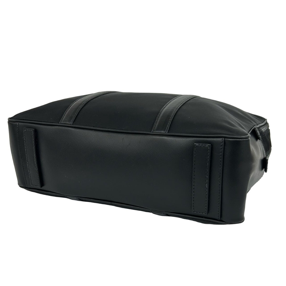 Prada Black Nylon Leather Briefcase (Pre-Owned)