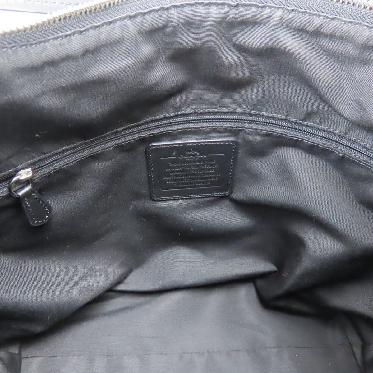 Coach Black Gray Canvas Leather Shoulder Bag (Pre-Owned)