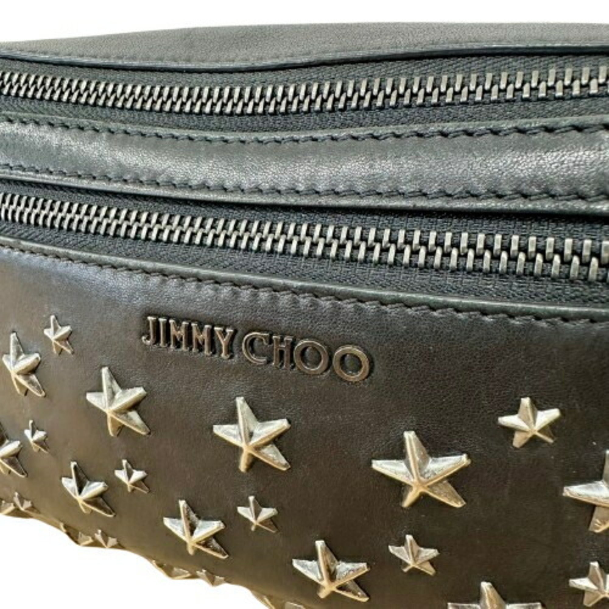 Jimmy Choo Black Leather Fanny Pack Sling Bag (Pre-Owned)