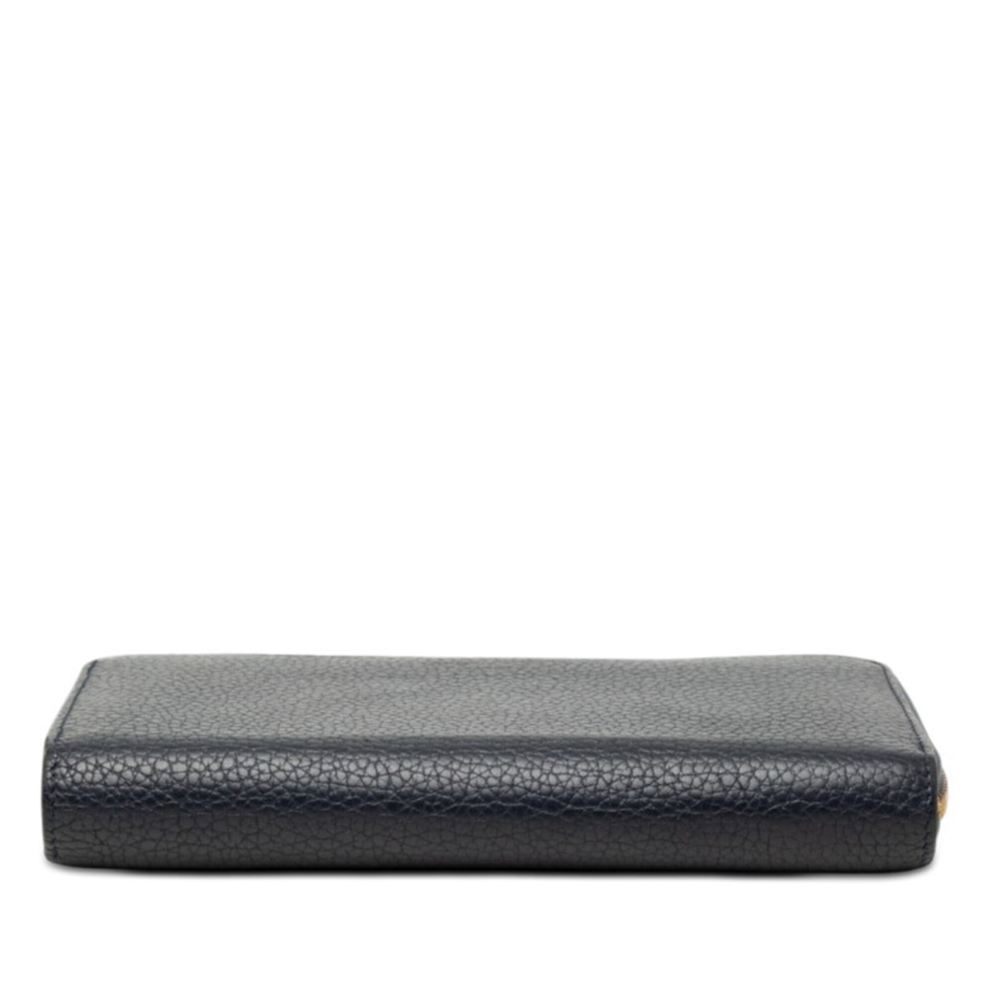 Louis Vuitton Navy Navy Blue Leather Long Wallet (Bi-Fold) (Pre-Owned)