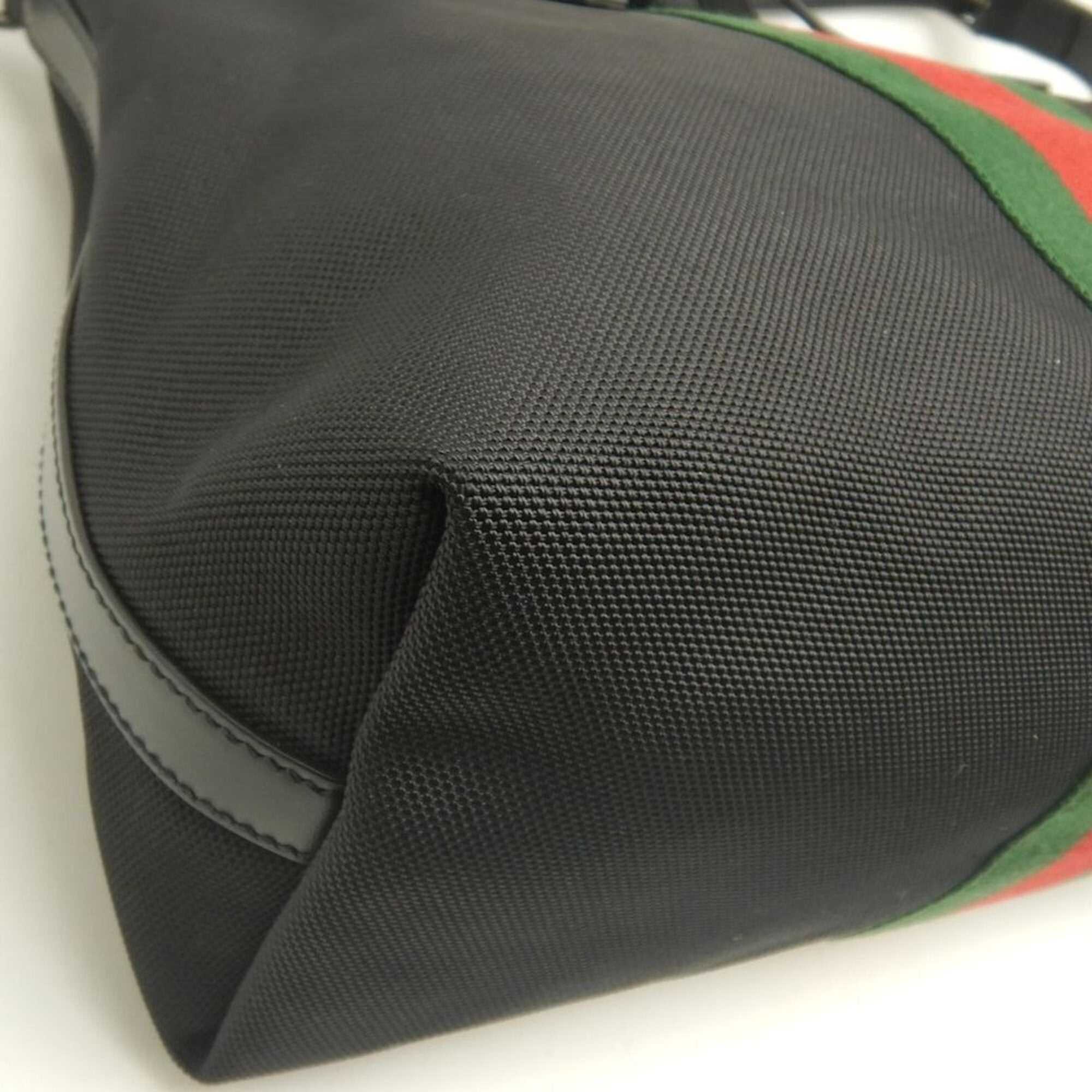 Gucci Black Canvas Leather Tote Bag (Pre-Owned)