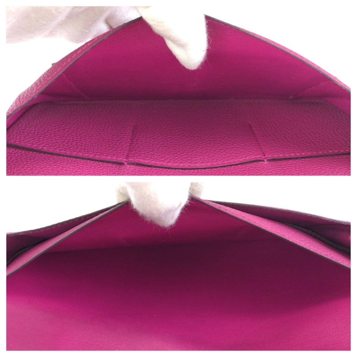 Hermes Pink Rose Purple Togo Leather Long Wallet (Bi-Fold) (Pre-Owned)