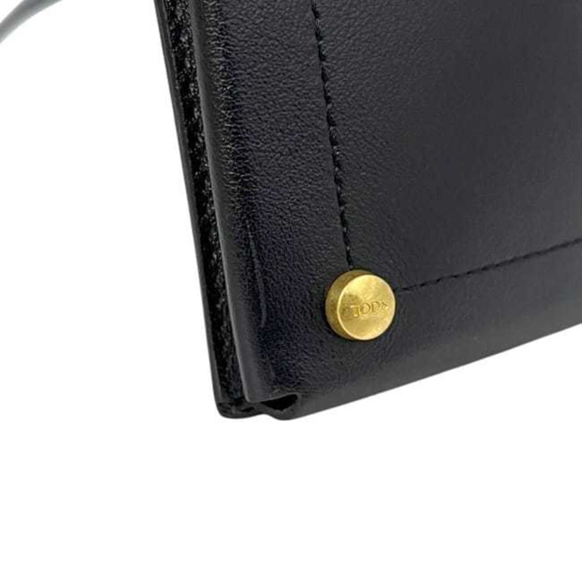 Tod's Black Leather Pochette Shoulder Bag (Pre-Owned)