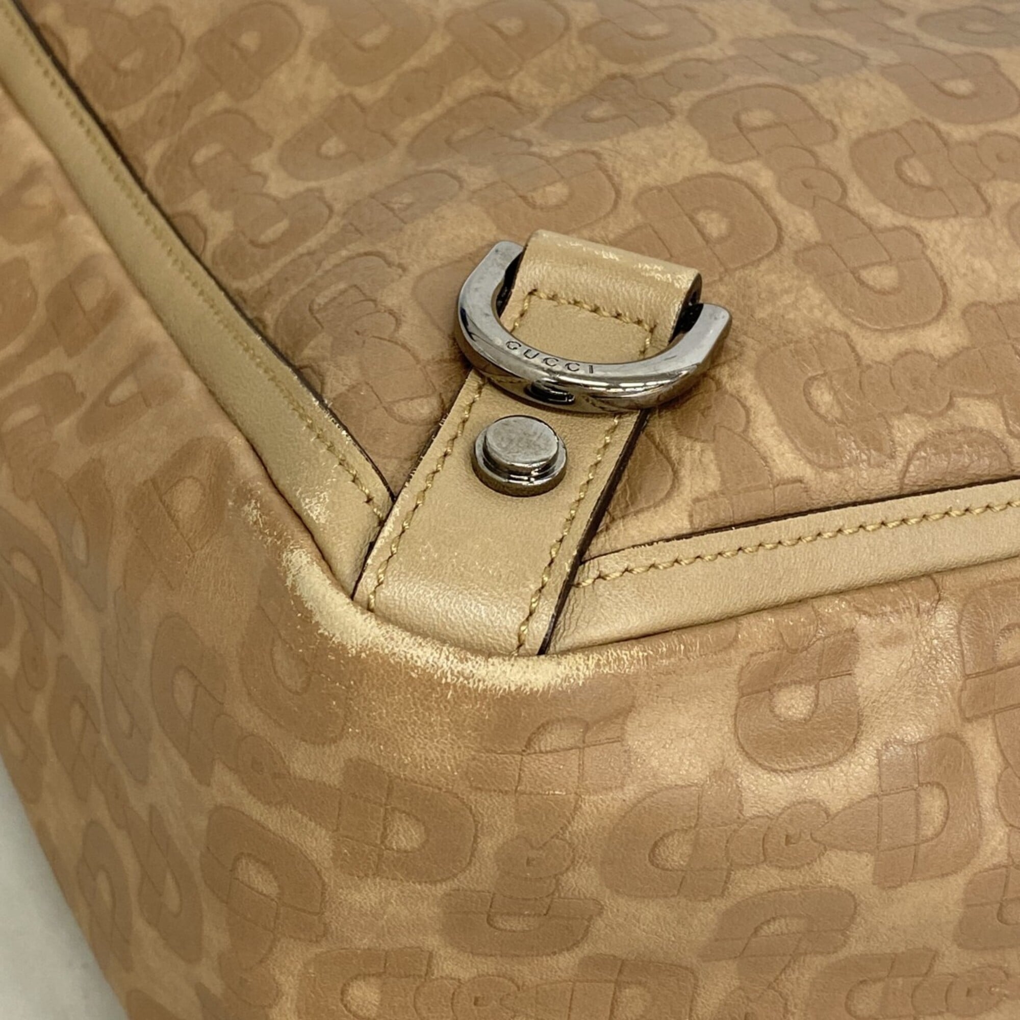 Gucci Beige Leather Tote Bag (Pre-Owned)