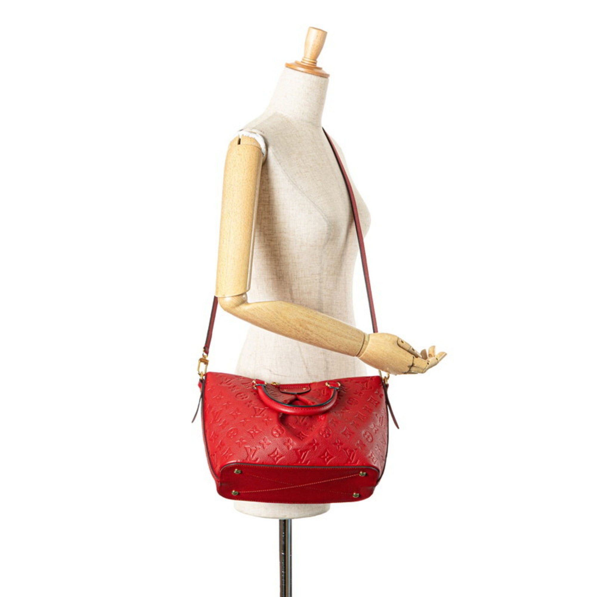 Louis Vuitton Cerise Red Color Leather Handbag Shoulder Bag (Pre-Owned)