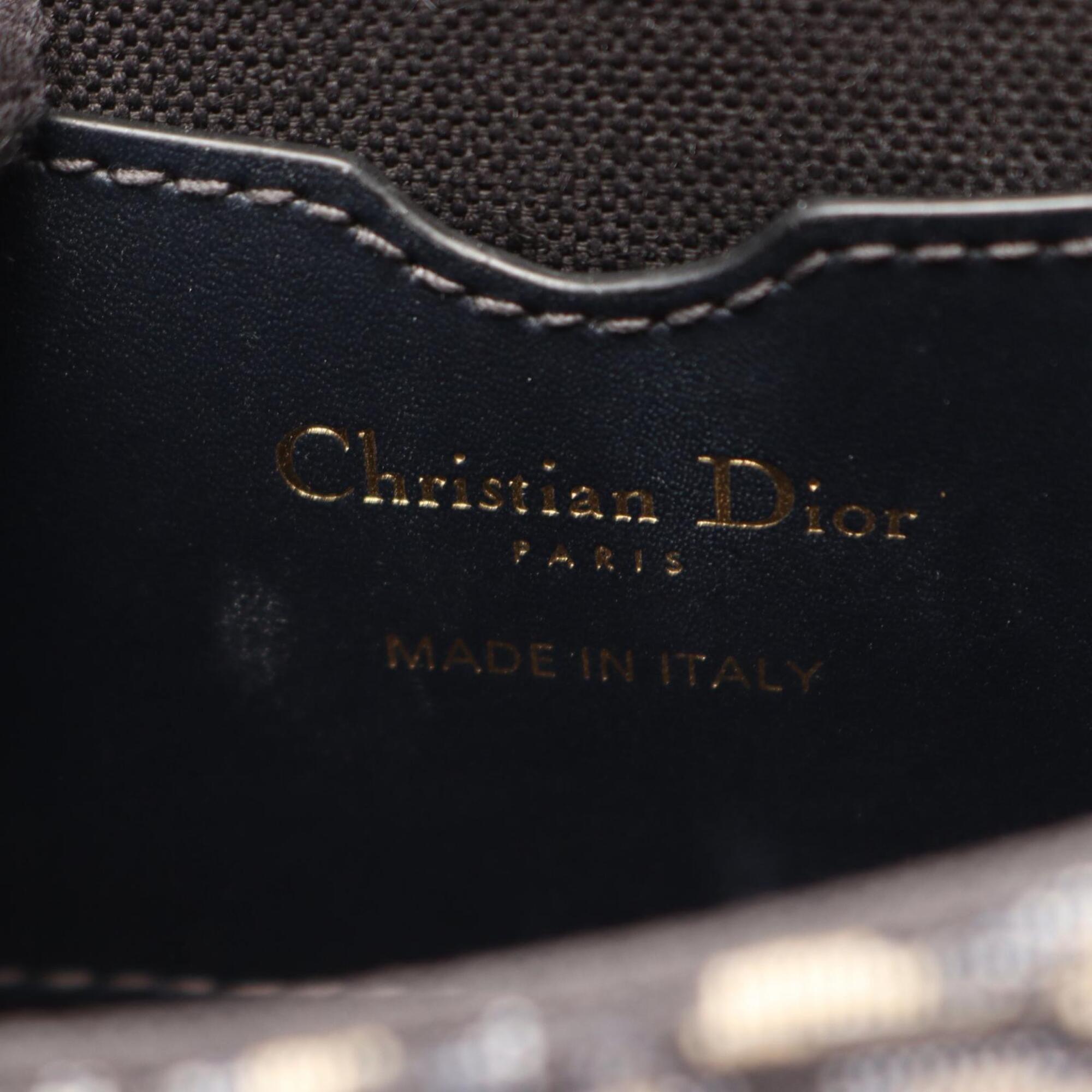 Christian Dior Beige Navy Canvas Leather Handbag Shoulder Bag (Pre-Owned)