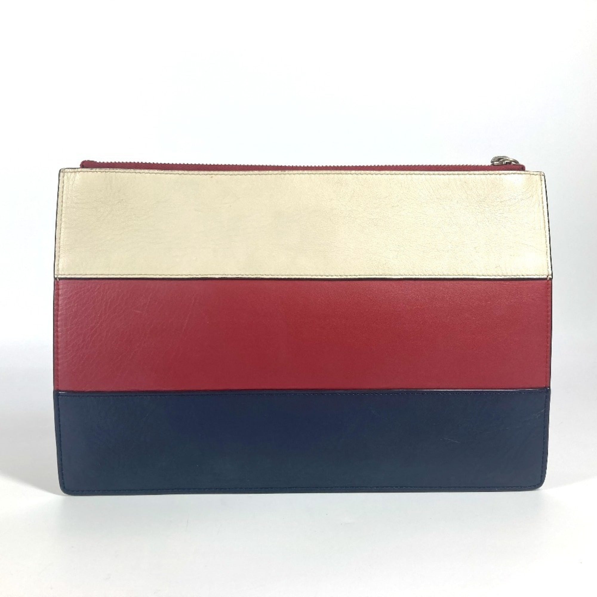 Gucci Navy Red Color Rhinestone Clutch Bag Pouch (Pre-Owned)