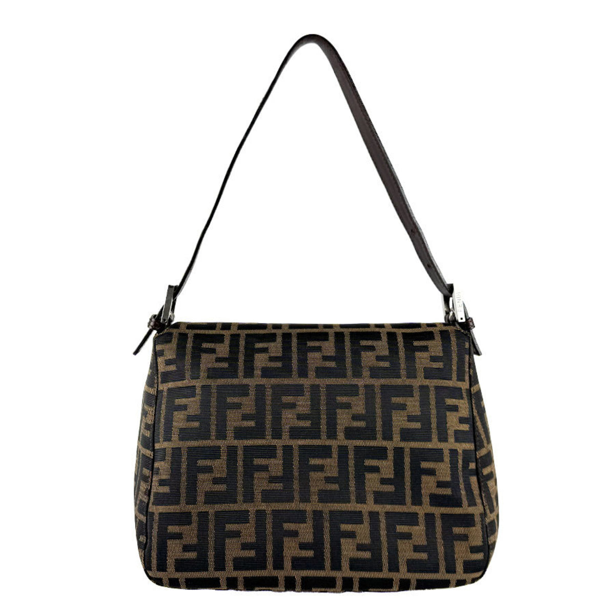 Fendi Brown Nylon Canvas Leather Handbag (Pre-Owned)